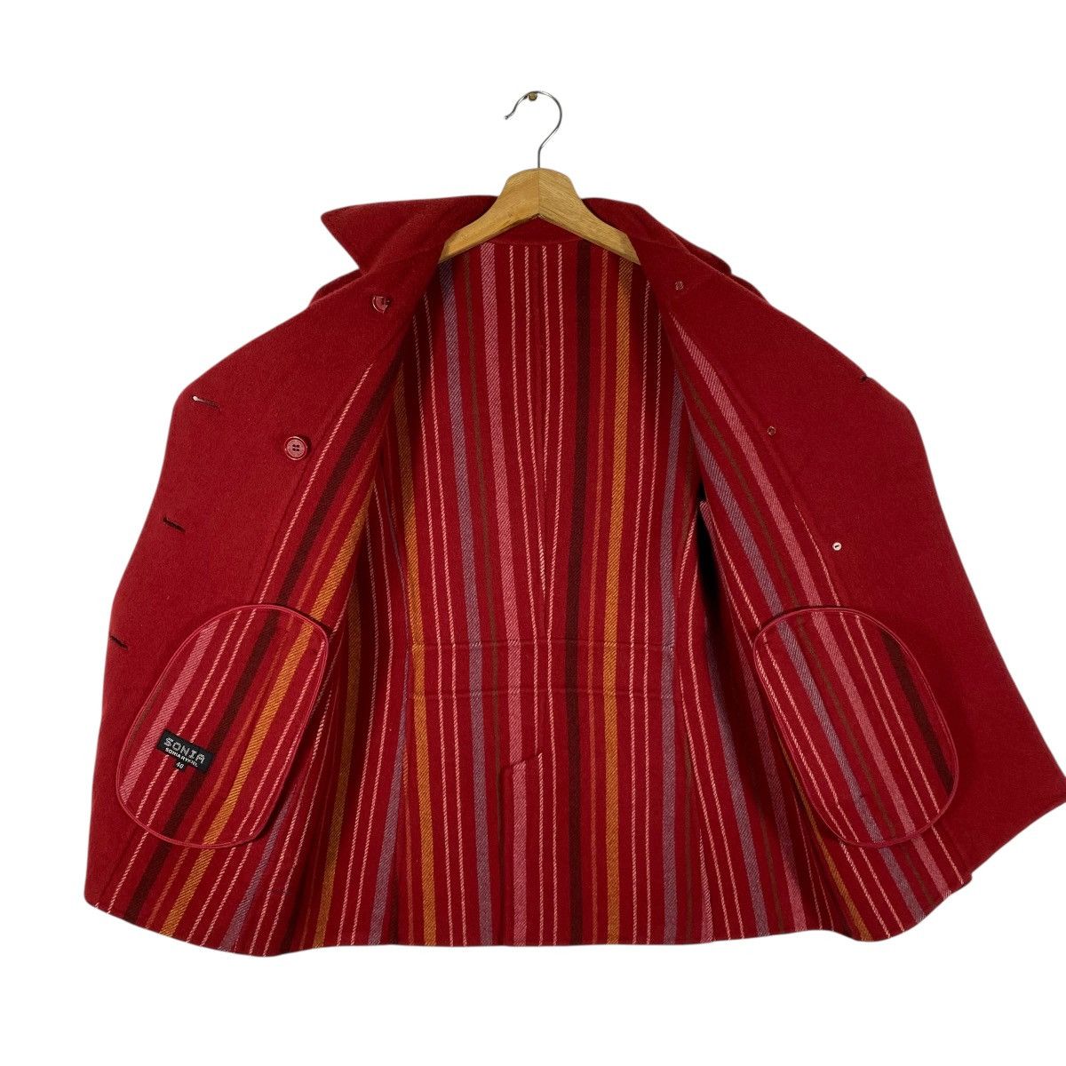 Sonia Rykiel Sonia Rykiel Wool Double Breasted Jacket Size 40 Red Colour Size S / US 4 / IT 40 - 5 Thumbnail