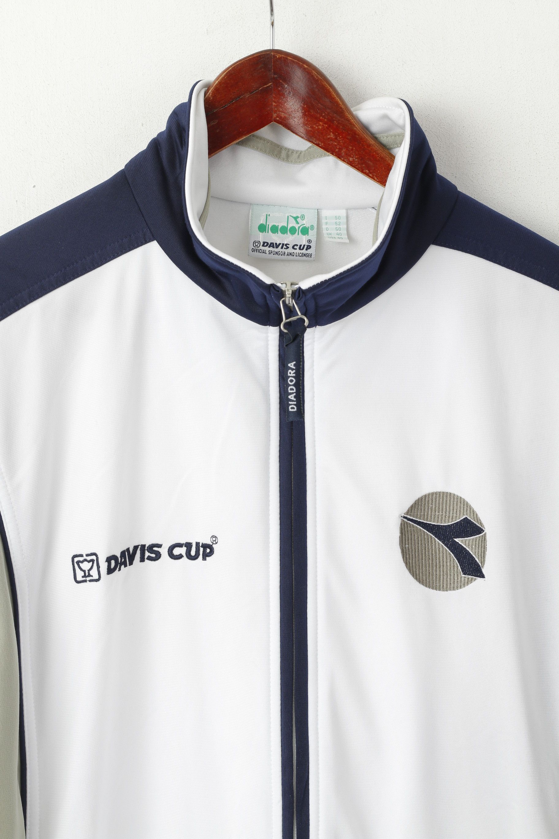 Diadora Diadora Davis Cup Men 40 50 L Sweatshirt White Vintage 2298 Size US XL / EU 56 / 4 - 7 Thumbnail