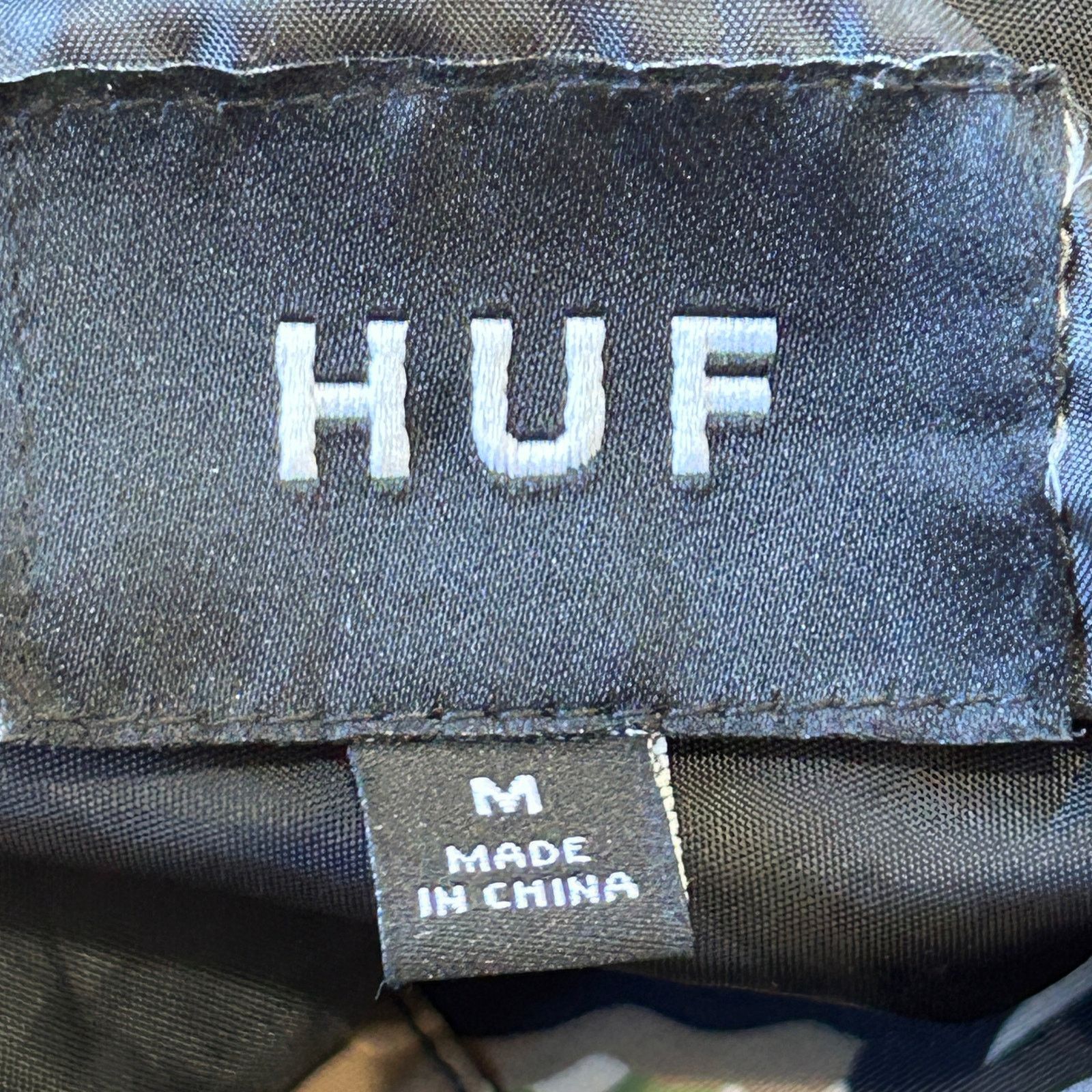 Huf HUF Camo Jacket Windbreaker Mens Med Green Black Streetwear Size US M / EU 48-50 / 2 - 14 Thumbnail