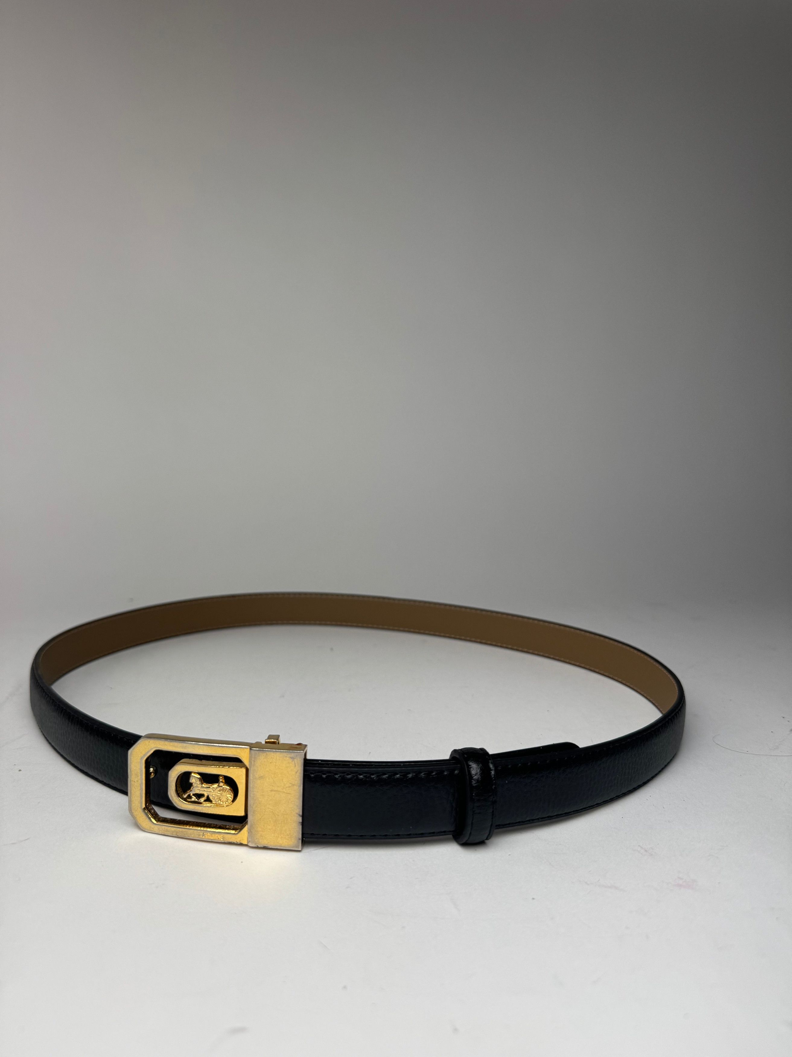 Celine Vintage Paris Leather belt black Size ONE SIZE - 1 Thumbnail