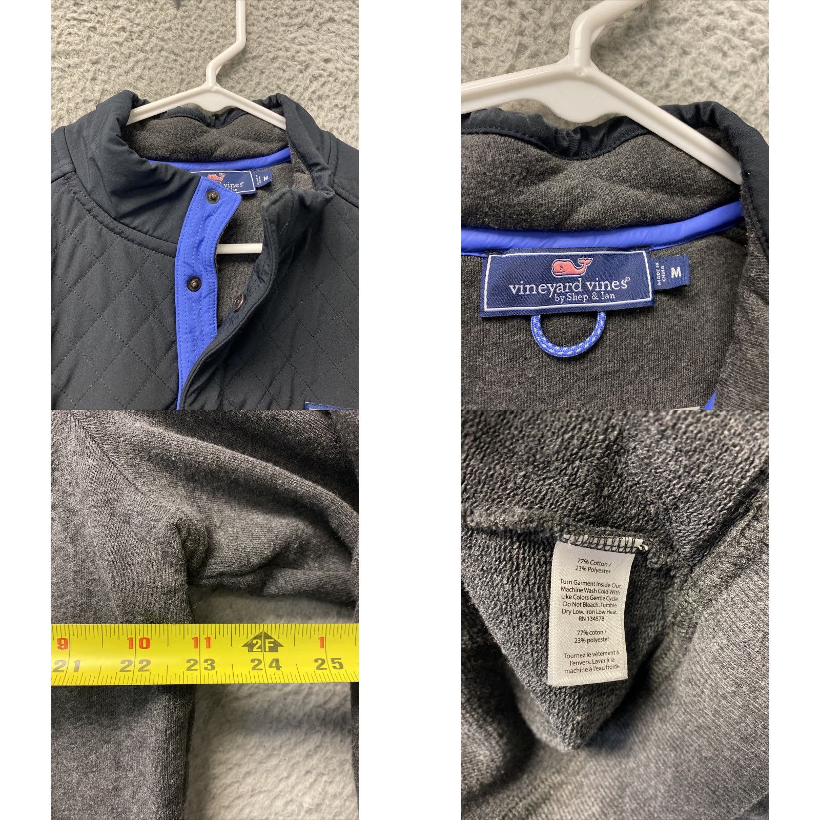 Vineyard Vines VINEYARD VINES Sweater Men Medium Gray Pullover Fleece 1/4 Zip Casual Logo Regular Fit Mens Size US M / EU 48-50 / 2 - 8 Thumbnail