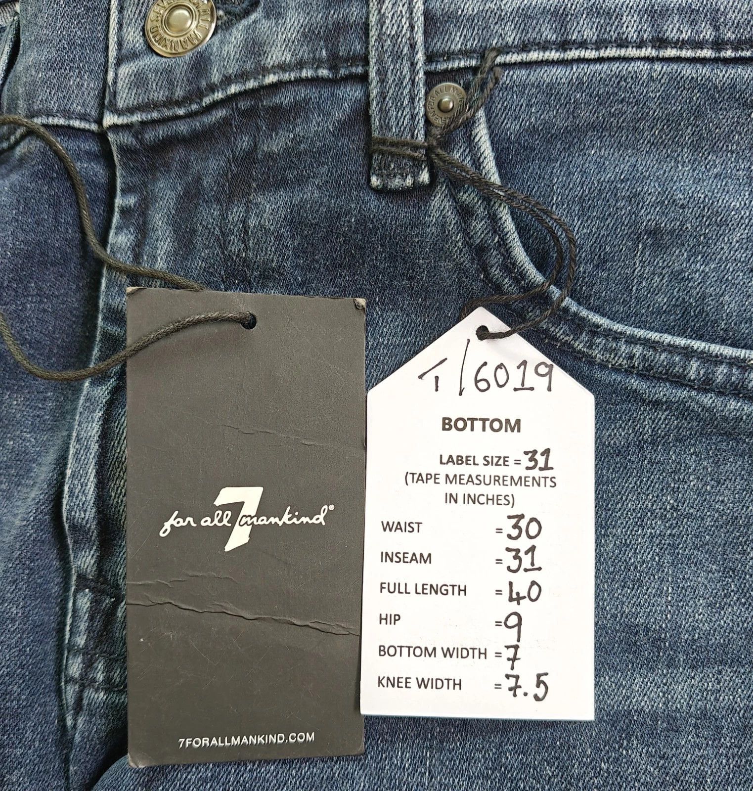 7 For All Mankind 7 For All ManKind Slimmy Tapered Jeans T / 6019 Size US 31 - 6 Thumbnail