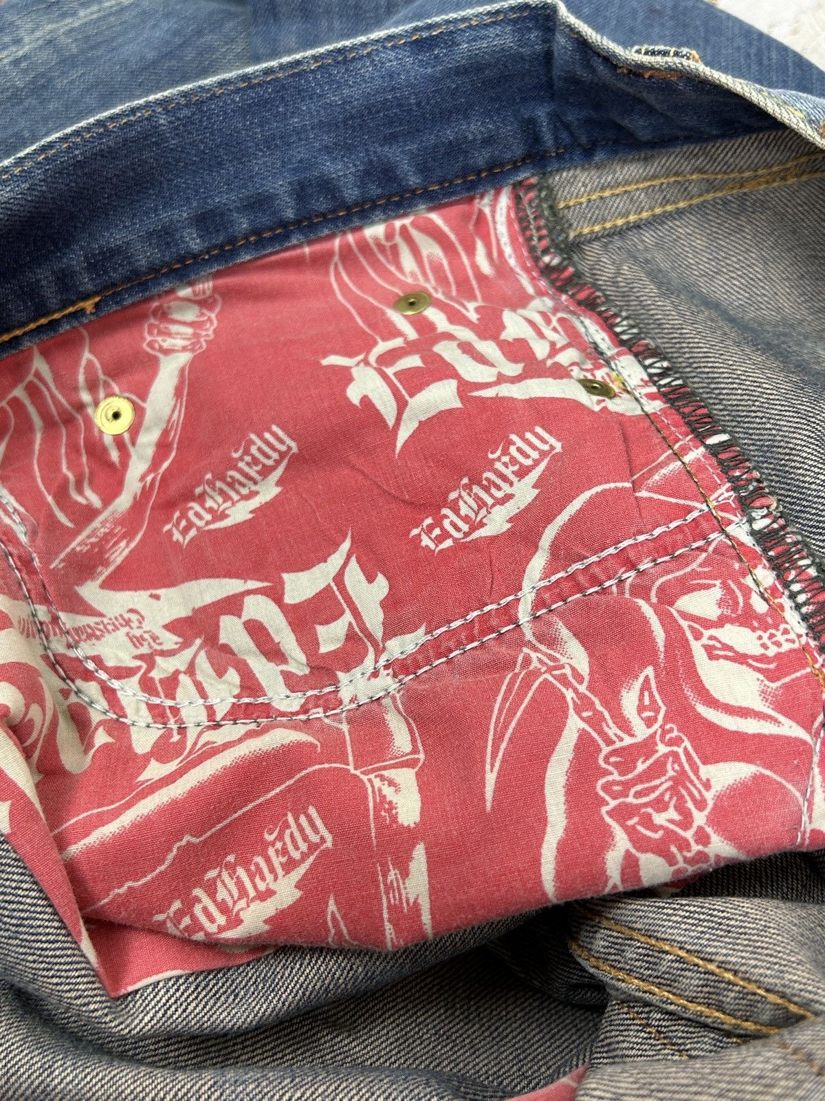 Christian Audigier Vintage Ed Hardy By Audigier Skull Pocket Y2K Denim Jeans 38 Size US 38 / EU 54 - 9 Thumbnail