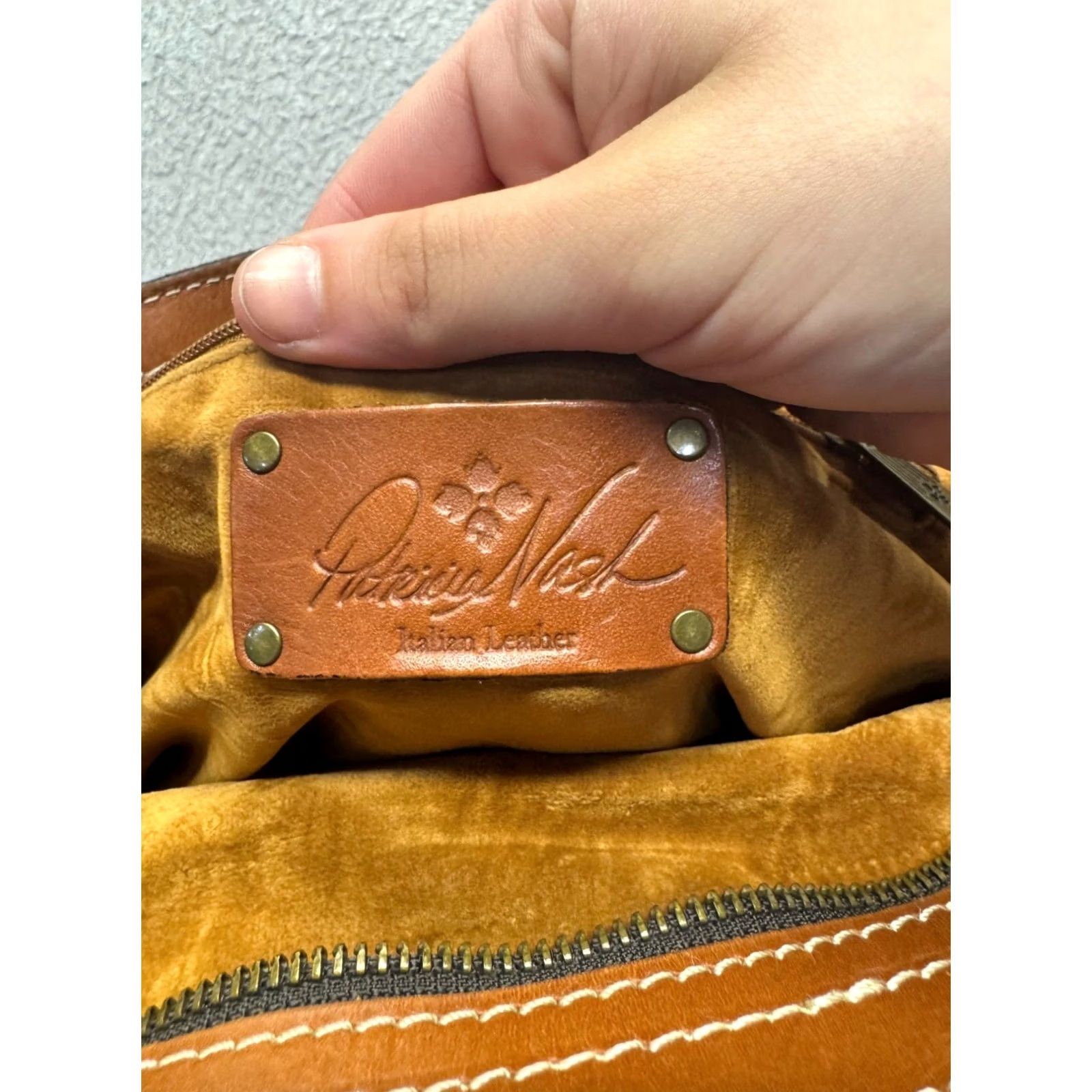 Patricia Nash Patricia Nash Shoulder Bag Leather Floral Italian Orange Brass Hardware Women Medium Rectangle Zippered Inner Pockets Vintage No 14" x 10" x 4" Size ONE SIZE - 6 Thumbnail