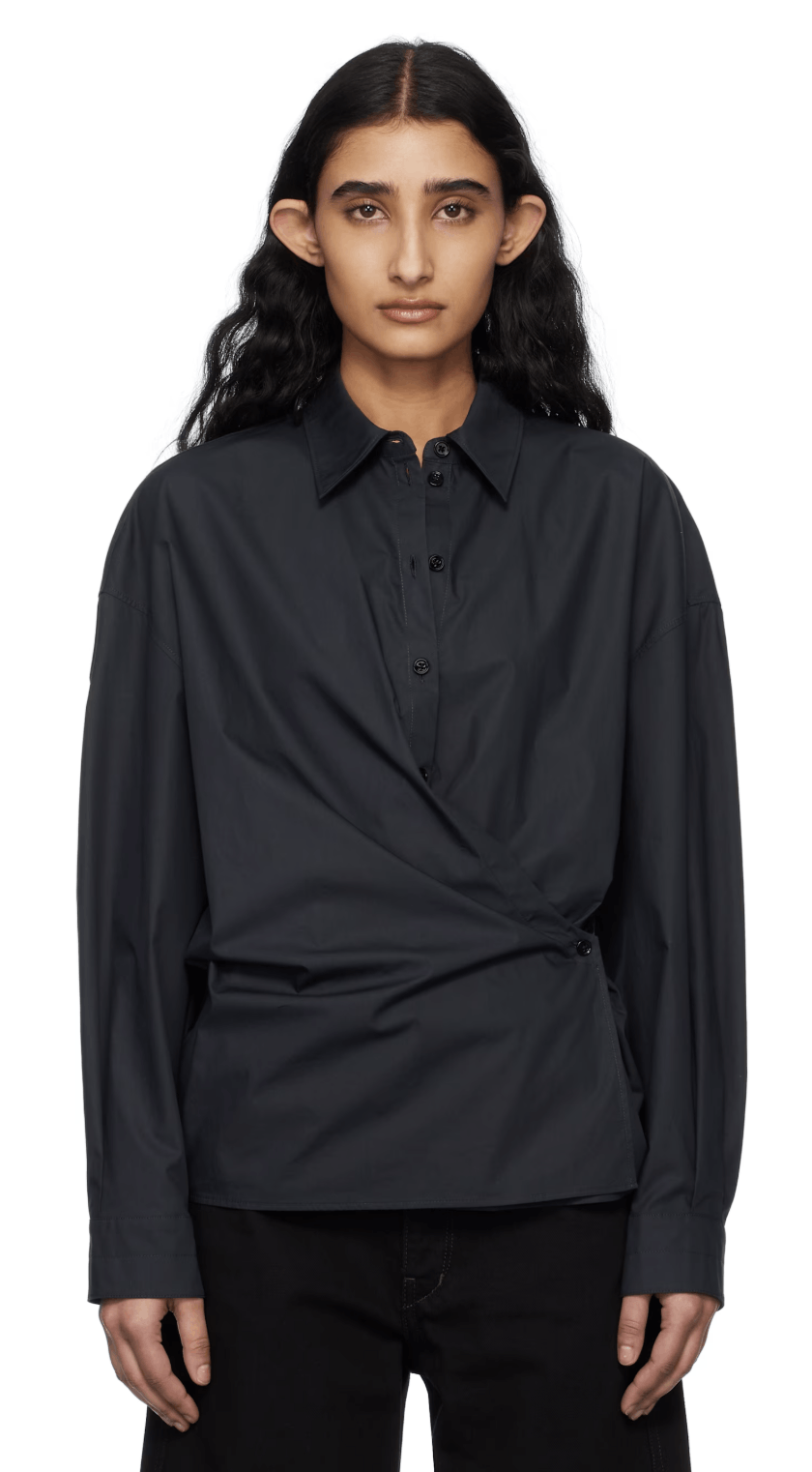 Lemaire LEMAIRE Twisted Shirt – Jet Black (Size S w Tag) Size S / US 4 / IT 40 - 4 Thumbnail
