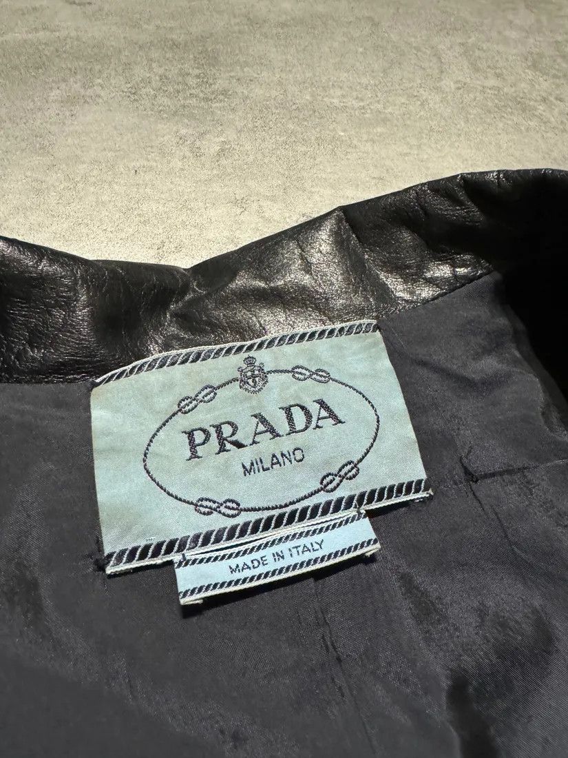 Prada × Vintage AW1996 Prada Navy Soft Leather Italian Jacket Size US XS / EU 42 / 0 - 9 Thumbnail
