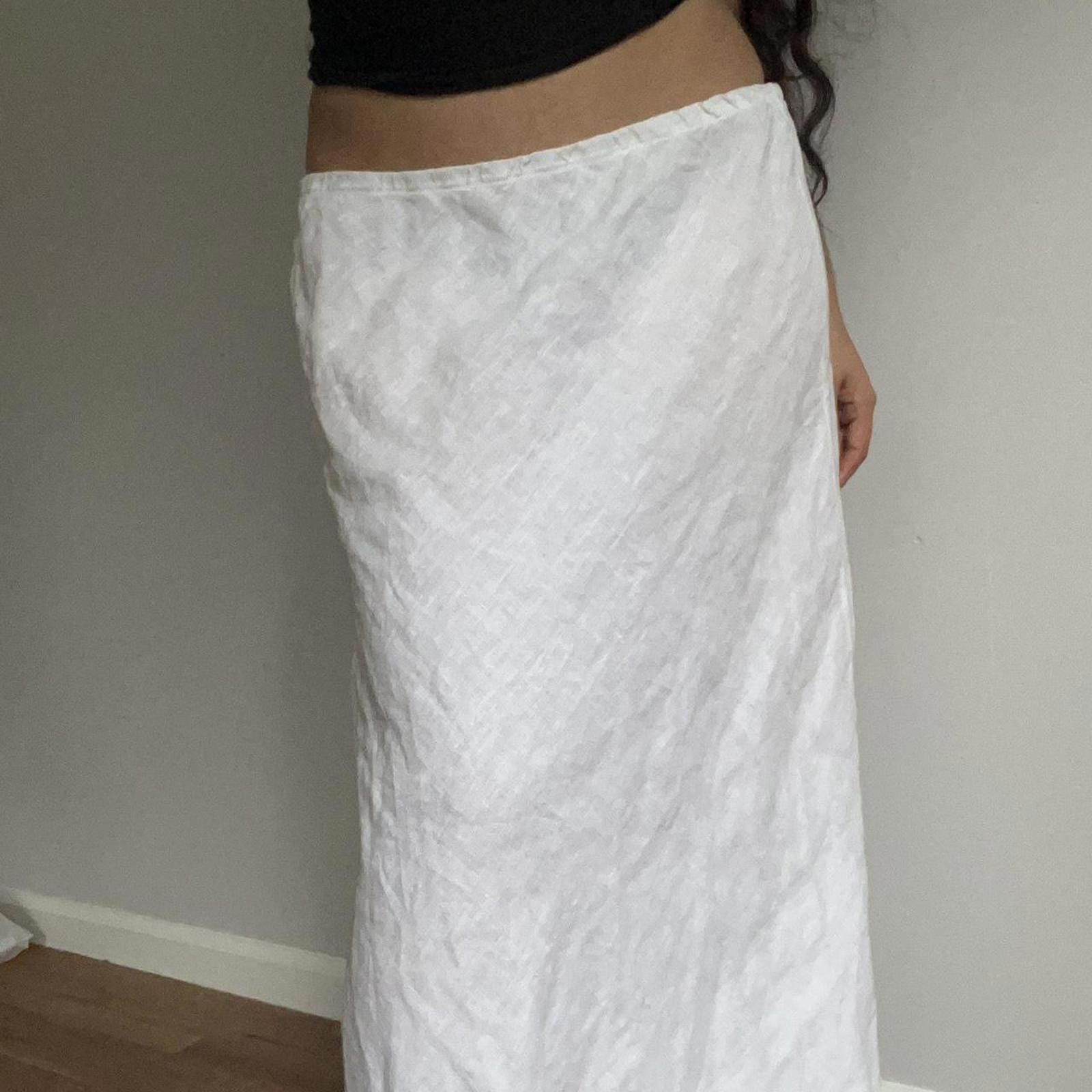 Other womens large White linen maxi skirt with elastic waistband Size 36" / US 14 / IT 50 - 7 Thumbnail