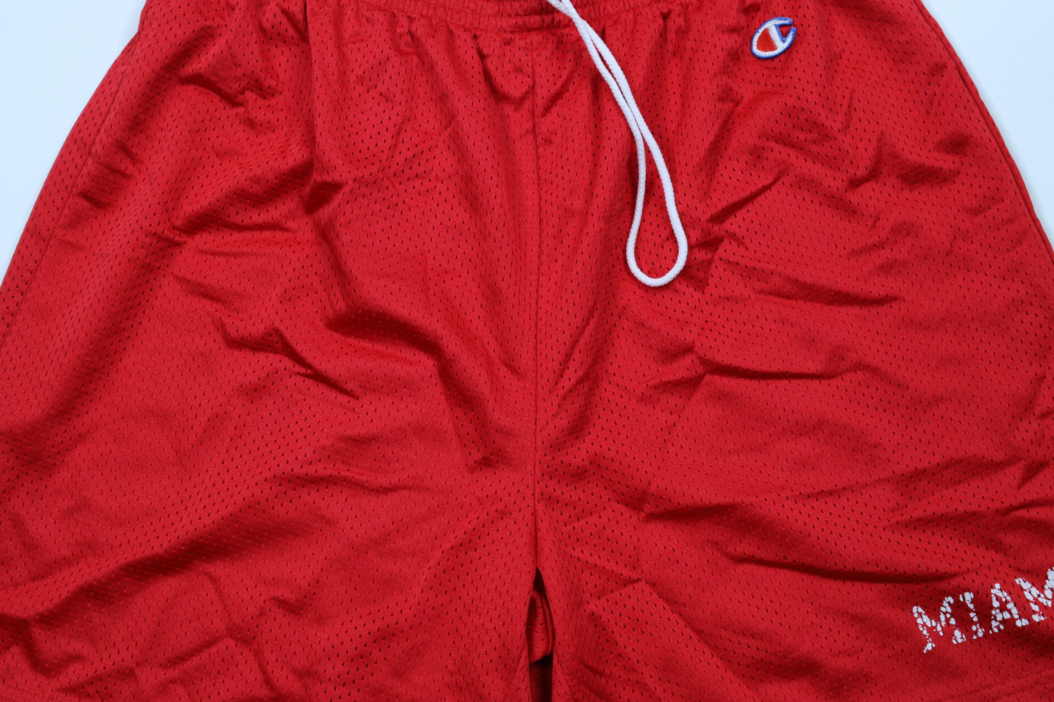 Champion Vintage 90s Champion Miami Ohio Above Knee Mesh Shorts Red Size US 36 / EU 52 - 3 Thumbnail