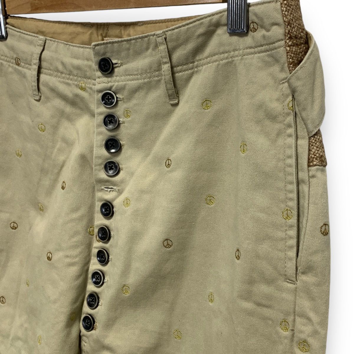 Kapital NO TARIFFS! Kapital Peace Logo Embroidery Pierro Pants Size US 29 - 4 Thumbnail