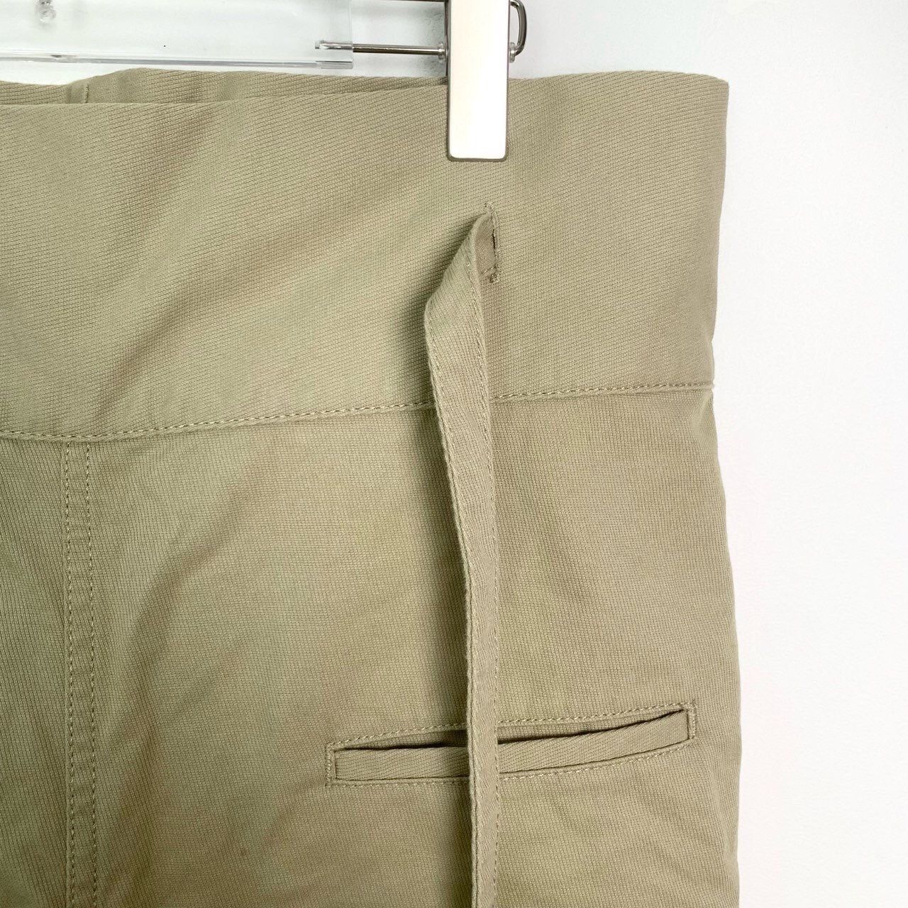 Loewe Loewe Womens High Waist Straight Leg Pants Khaki Cotton Size Size 36" / US 14 / IT 50 - 4 Thumbnail