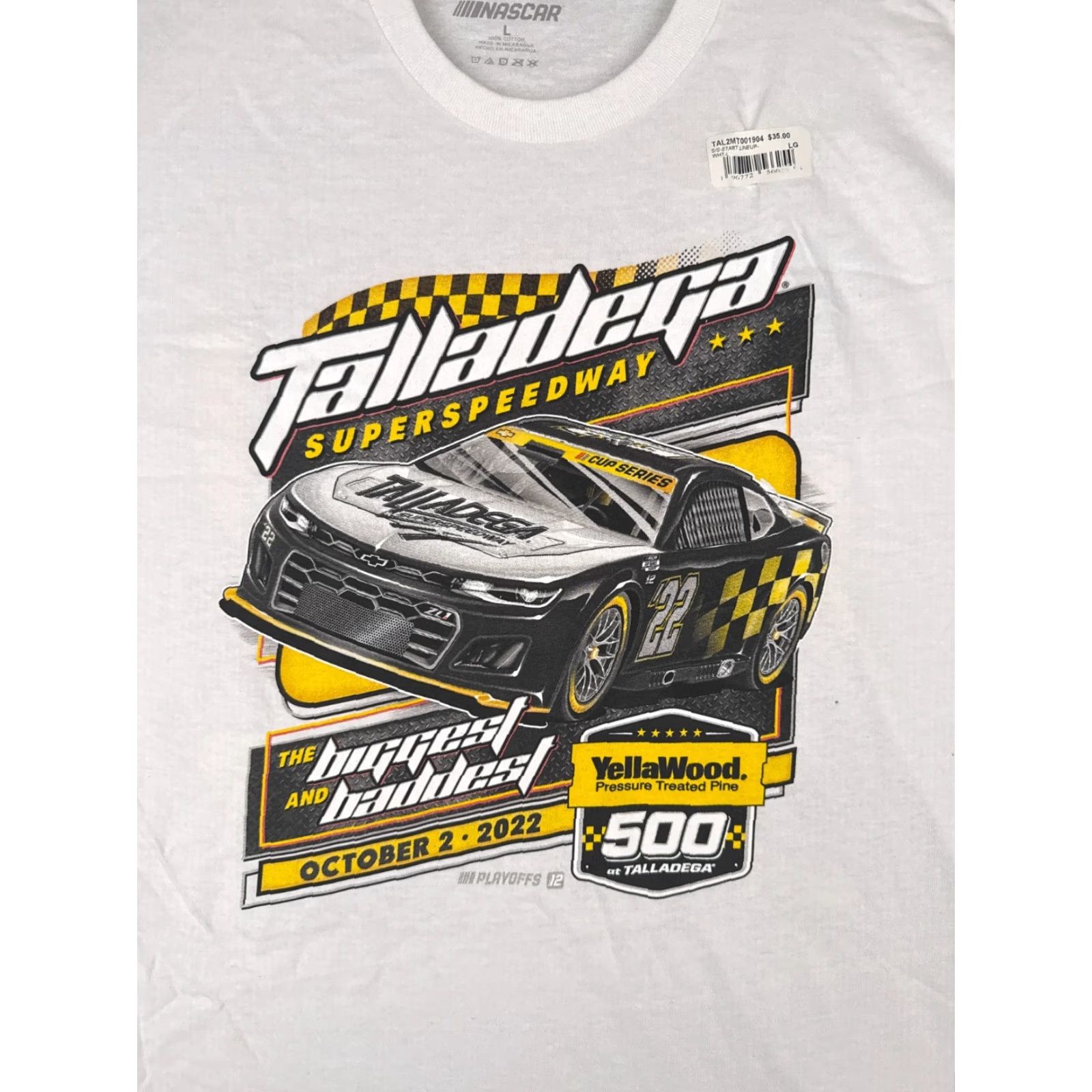 NASCAR Legends Global Merchandise Shirt Adult Large White Nascar Yellawood 500 2022 Pole Positions NEW Talladega Mens Size US L / EU 52-54 / 3 - 6 Thumbnail
