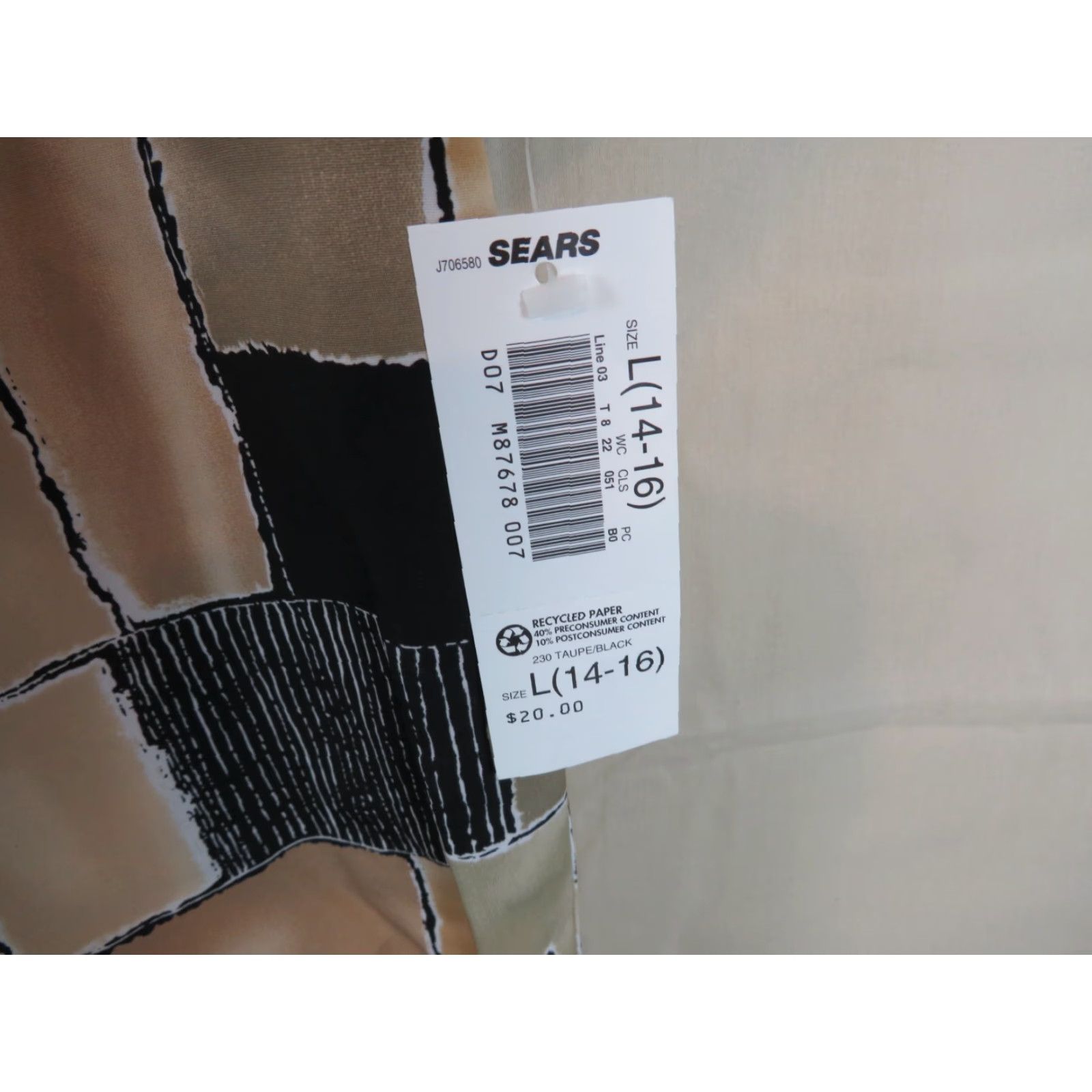Sears VINTAGE Truffles Shirt 1980s NOS brown abstract print Sears L Adult Mens Size L / US 10 / IT 46 - 4 Thumbnail