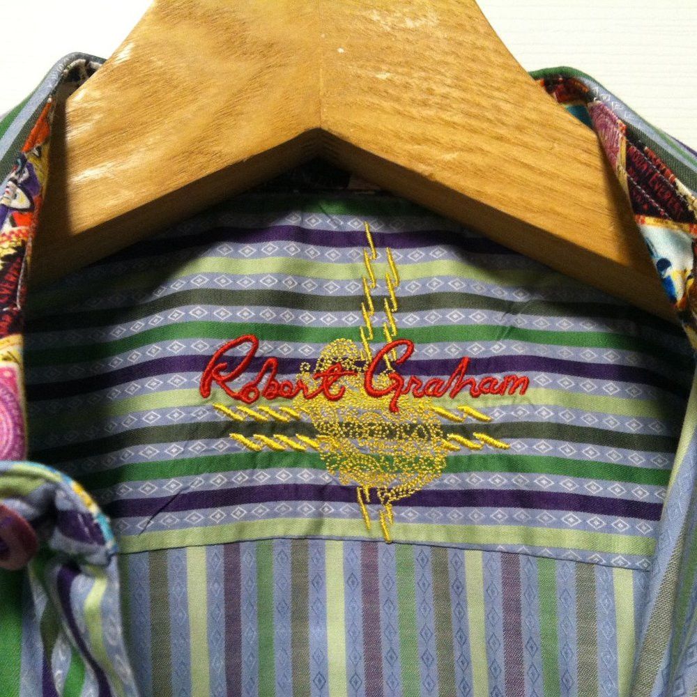 Robert Graham ROBERT GRAHAM MENS NEW MULTICOLOR 100%COTTON CASUAL SHIRT L Size US L / EU 52-54 / 3 - 10 Thumbnail
