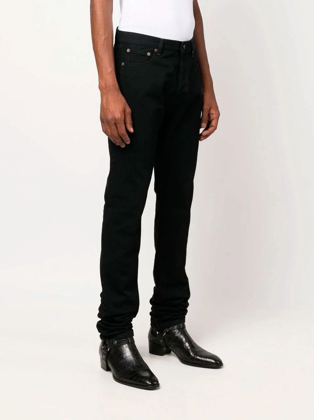 Saint Laurent Paris o1s1wg111124 Mid-Waist Jeans in Black Size US 32 / EU 48 - 6 Thumbnail
