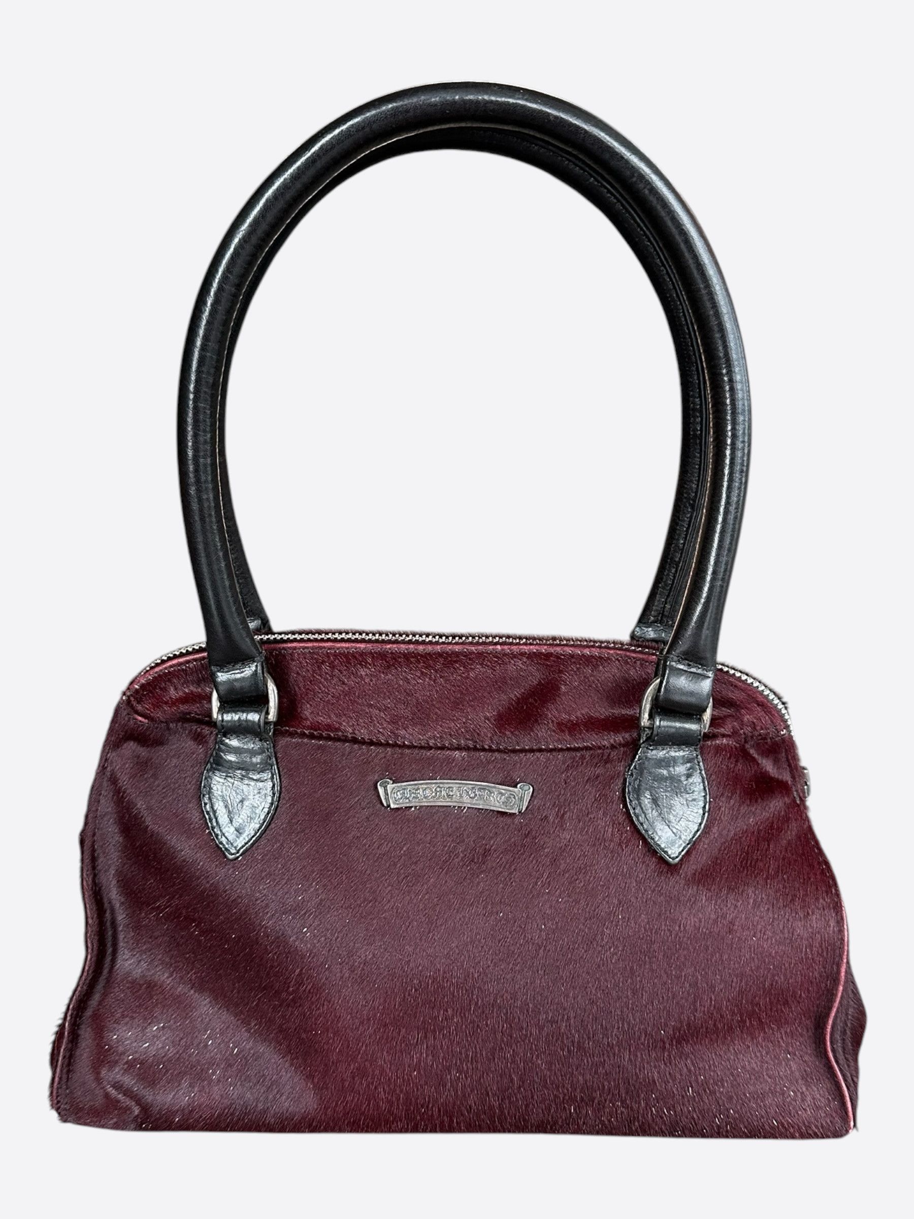 Chrome Hearts Chrome Hearts Burgundy & Black Ponyhair Hand Bag Size ONE SIZE - 1 Thumbnail
