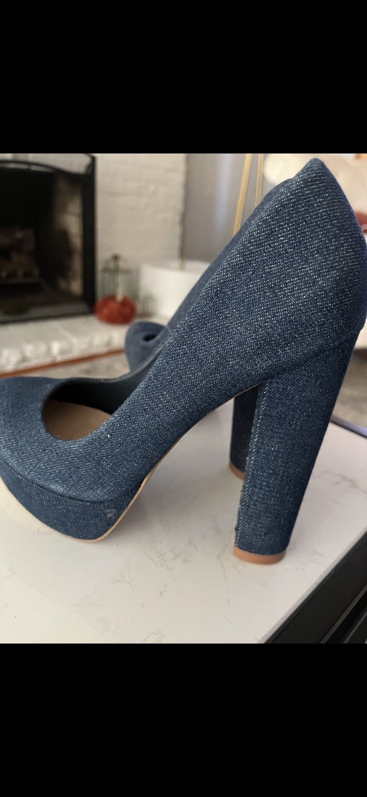 Fashion Nova Dark Denim Heels Size US 6.5 / IT 36.5 - 4 Thumbnail
