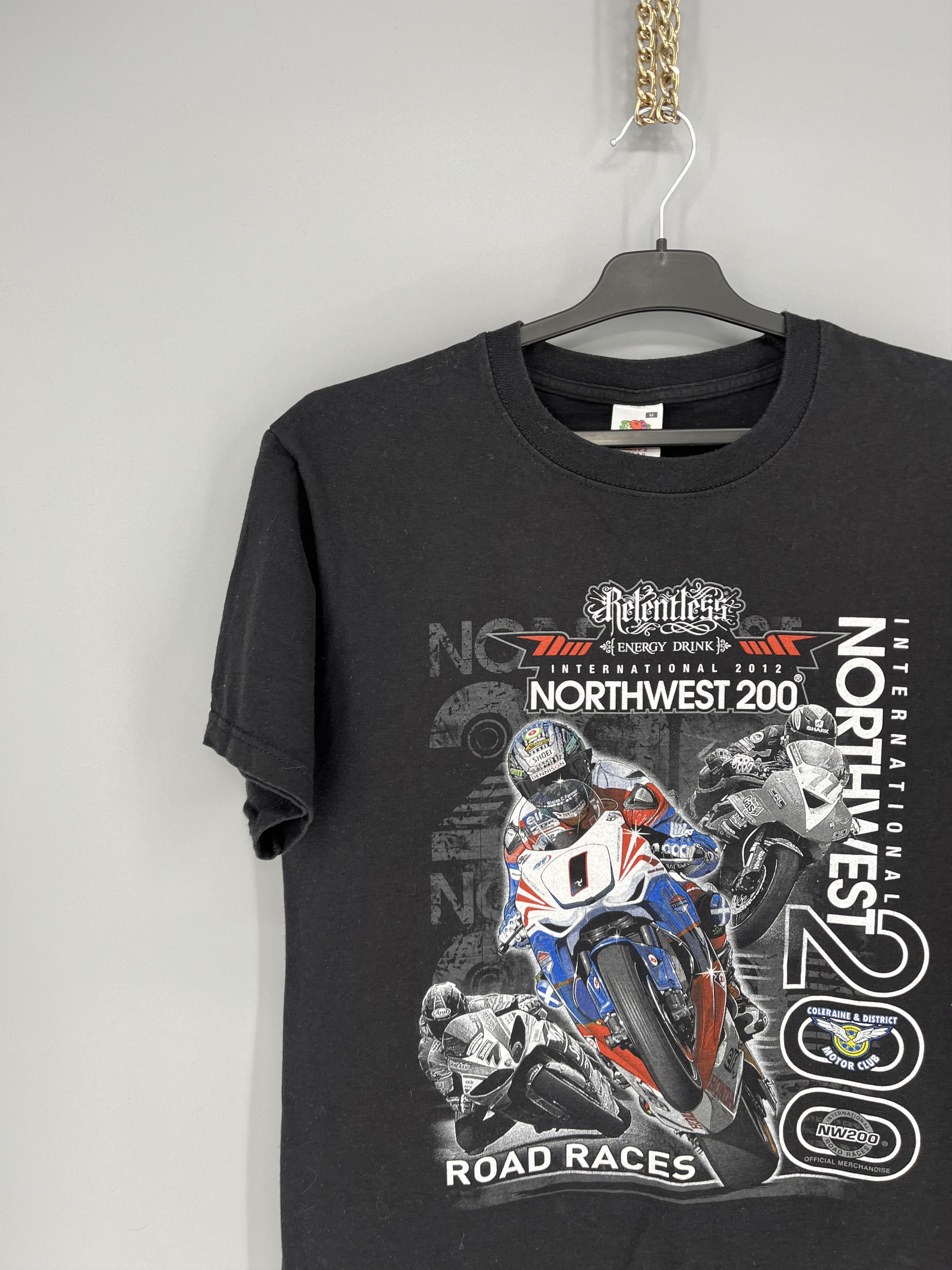 Vintage Vintage 2012 North West 200 Road Racer Honda Moto Black Tee Size US M / EU 48-50 / 2 - 4 Thumbnail
