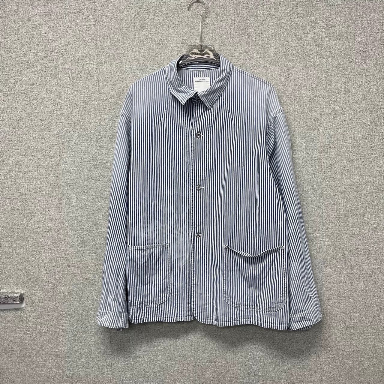 Visvim Visvim Coverall Hickory Dry striped jacket Size US M / EU 48-50 / 2 - 1 Thumbnail