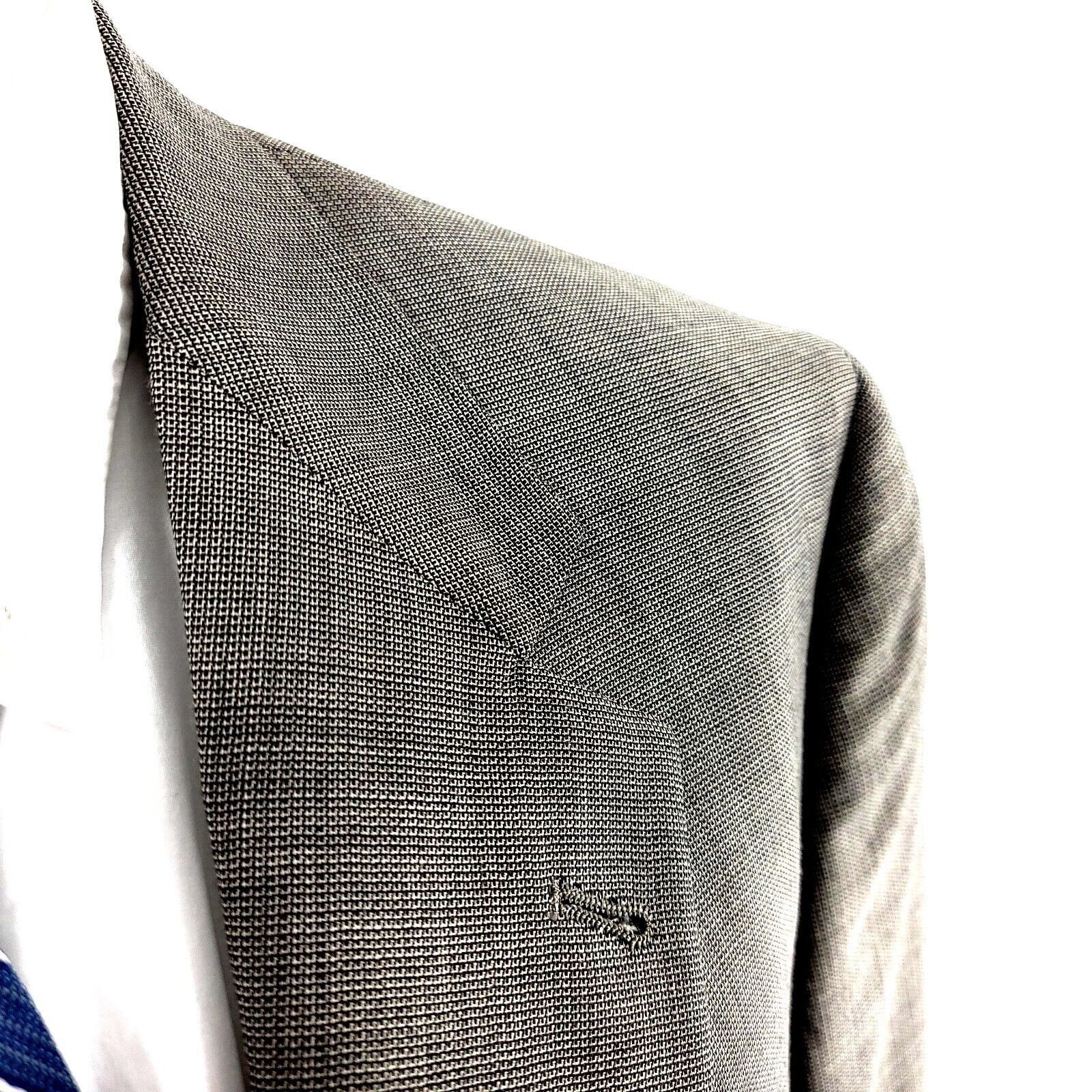Hart Schaffner Marx Hart Schaffner Marx Wool 2 Button Blazer 42L Cream Black Che Size 42L - 2 Thumbnail