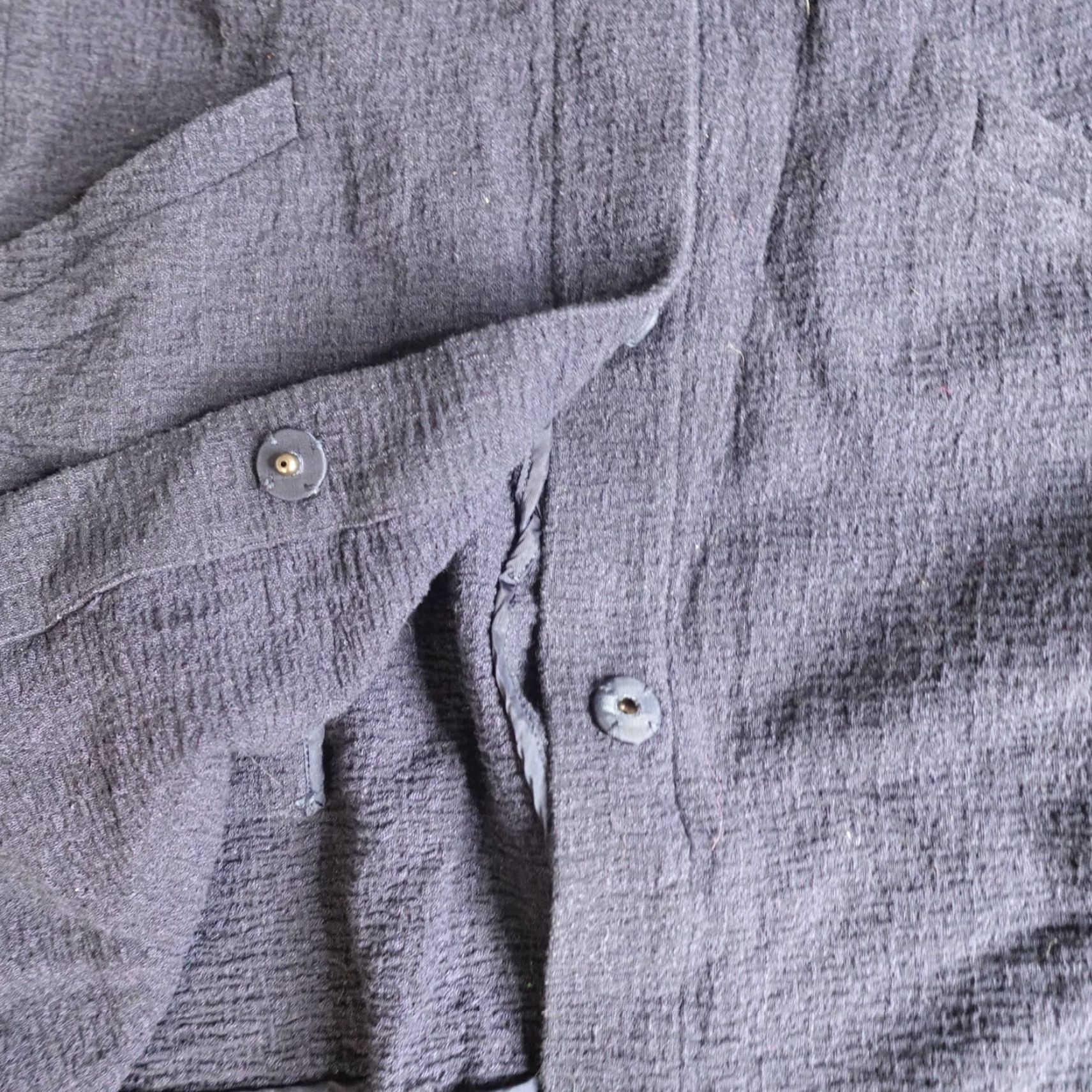 Eileen Fisher Eileen Fisher Jacket Womens Large Blue Jacquard Hidden Placket Band Collar Size L / US 10 / IT 46 - 5 Thumbnail