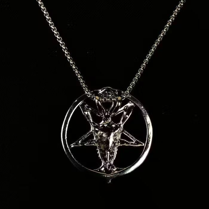Jewelry Baphomet Pentagram Chain Punk Necklace Size ONE SIZE - 3 Thumbnail