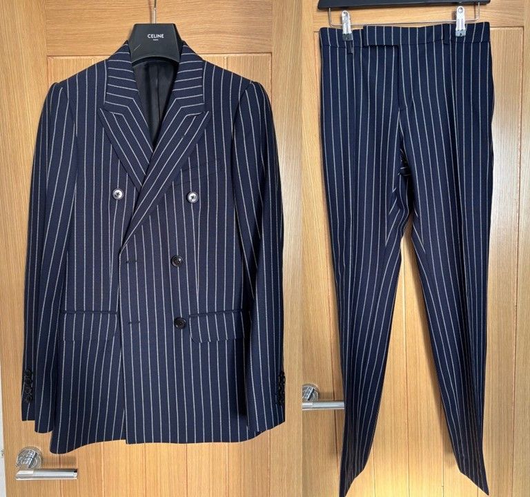 Celine Navy Pinstripe Suit 44/XS- Pinstripe Hedi Slimane Size 44R - 2 Thumbnail
