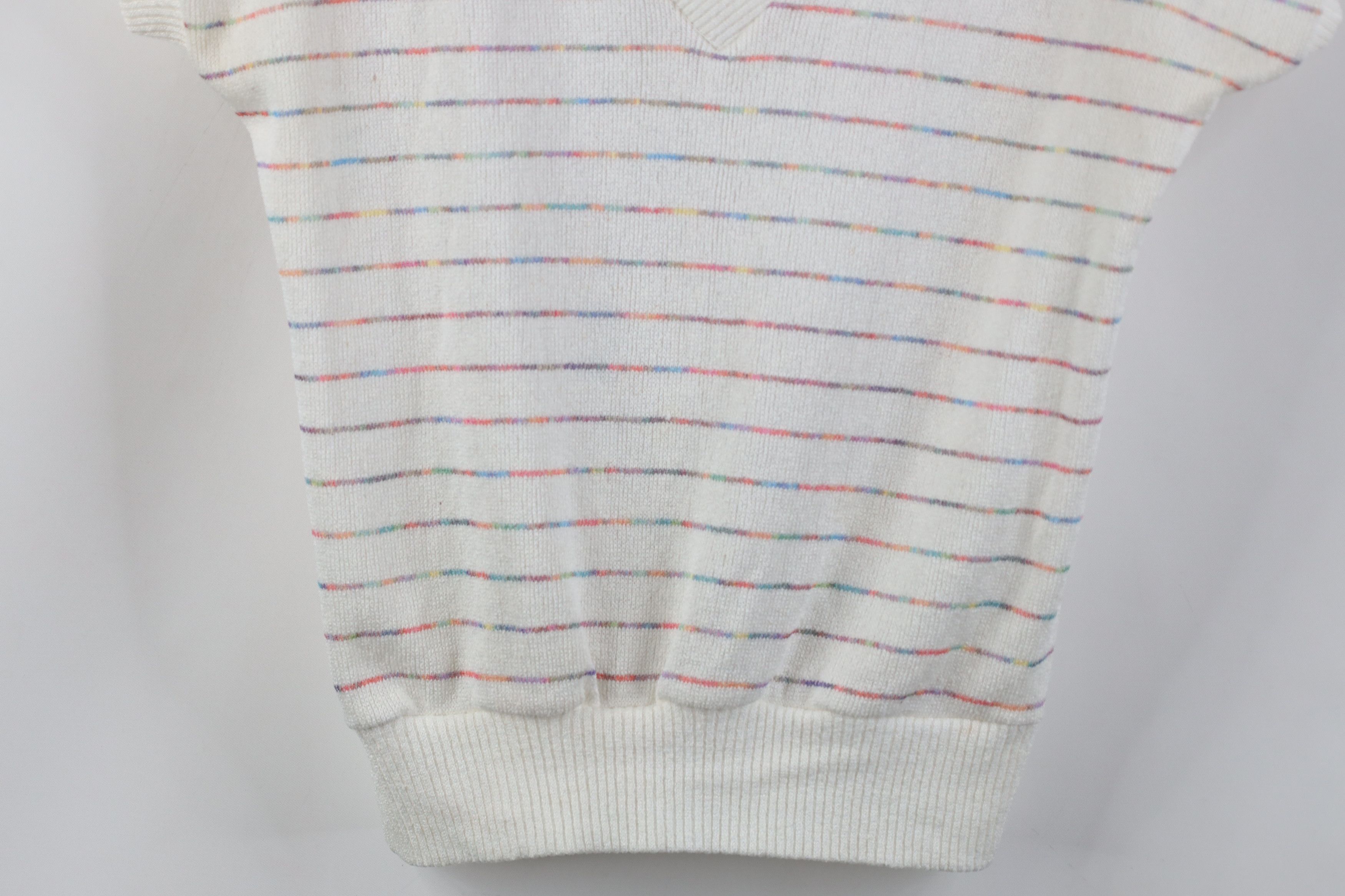 Vintage Vintage 80s 90s Streetwear Rainbow Striped Knit Sweater USA Size XS / US 0-2 / IT 36-38 - 3 Thumbnail