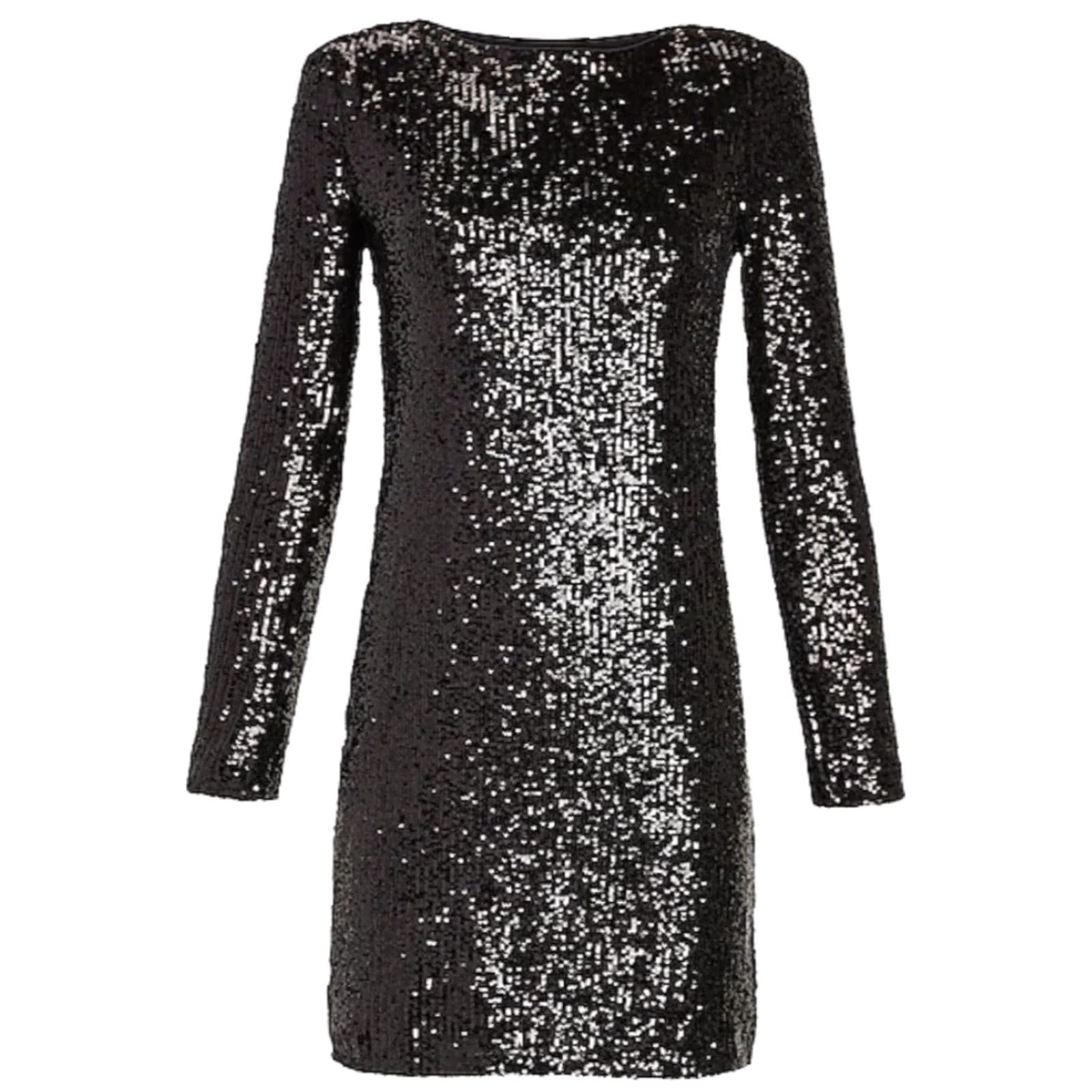 long sleeve formal dresses petite Fabia Long-Sleeve Sequin Gown