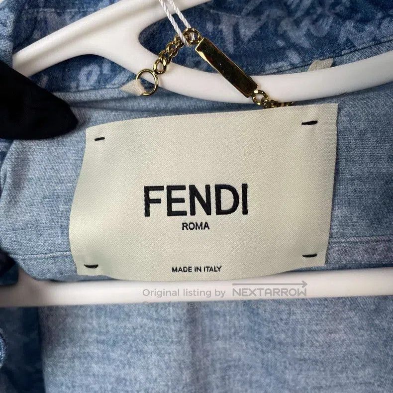 Fendi Fendi All print blue denim short-sleeve shirt Size S / US 4 / IT 40 - 9 Thumbnail