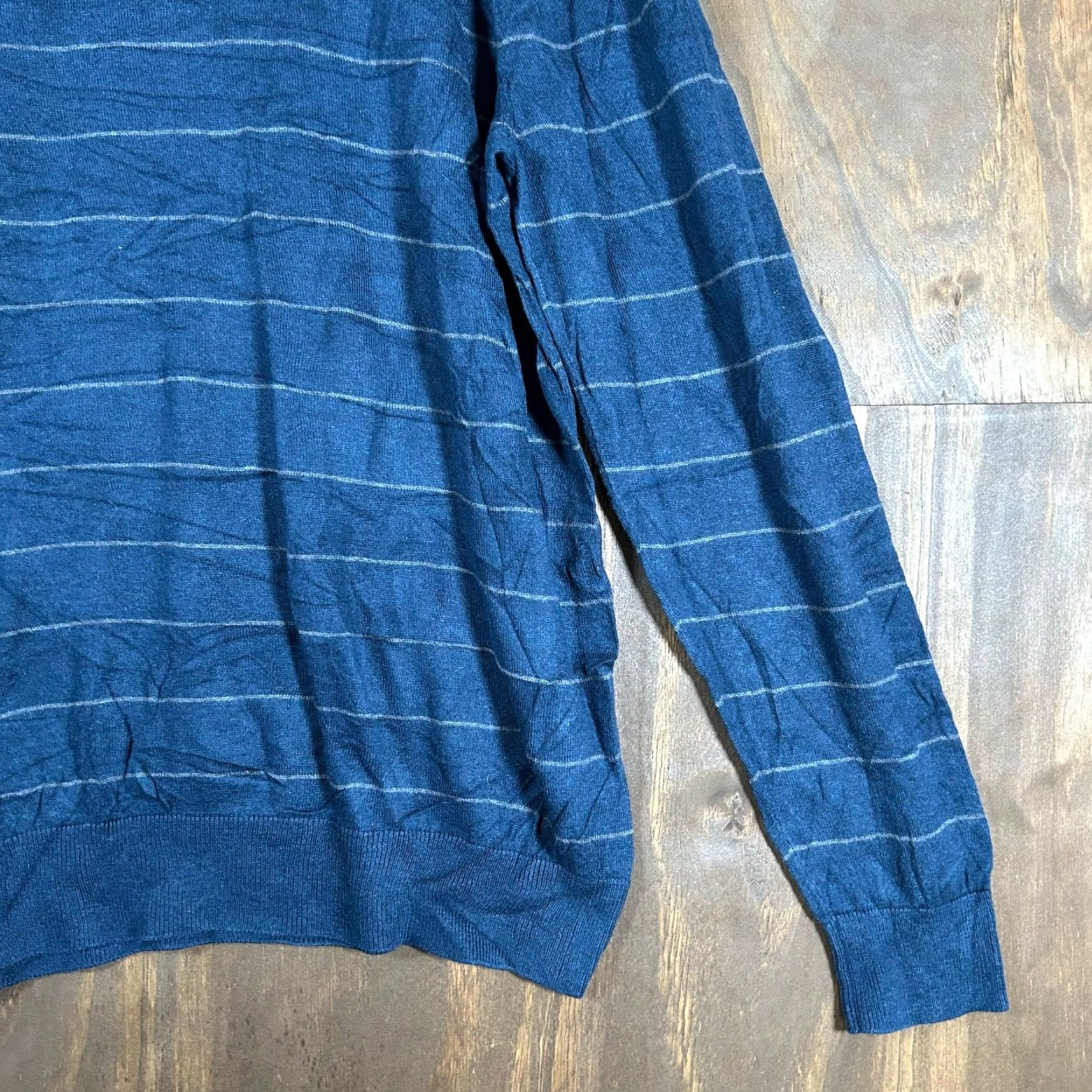 Nautica Nautica Mens Sweater Pullover Striped Blue Modal Blend Large Crew Neck Knit Regular Fit Casual Workwear Mens Size US L / EU 52-54 / 3 - 4 Thumbnail