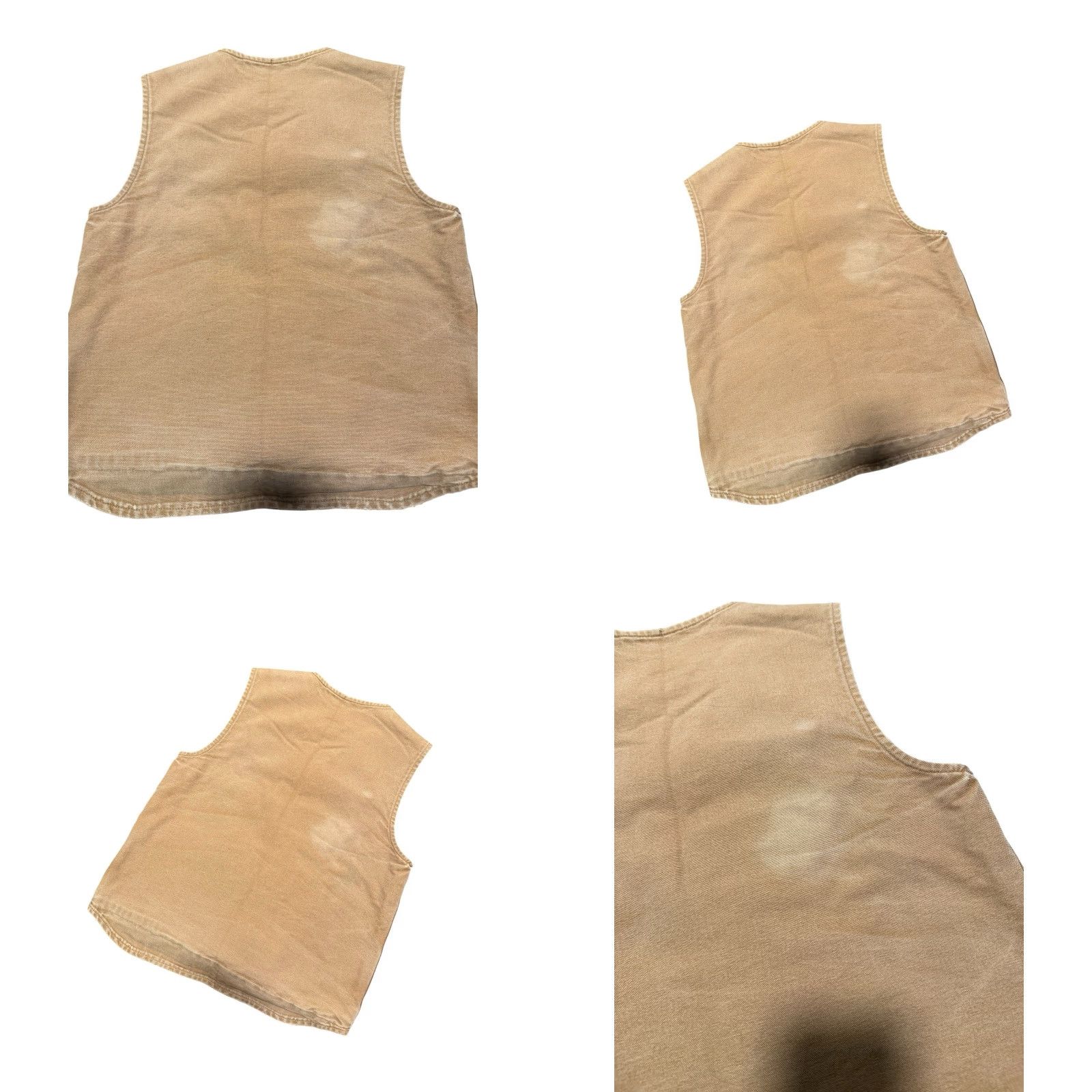 Carhartt VINTAGE Carhartt Vest Mens L Tall Camel Tan Zip Sherpa V26CML Canvas Distressed Canvas Distressed Size US M / EU 48-50 / 2 - 9 Thumbnail