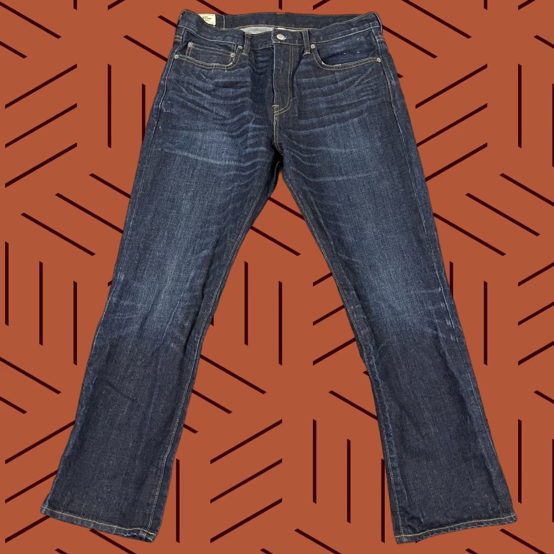 J.Crew J.CREW Jeans 34x29 Dark Blue 1040 Kaihara Denim Straight Fit Mens Size US 34 / EU 50 - 1 Thumbnail