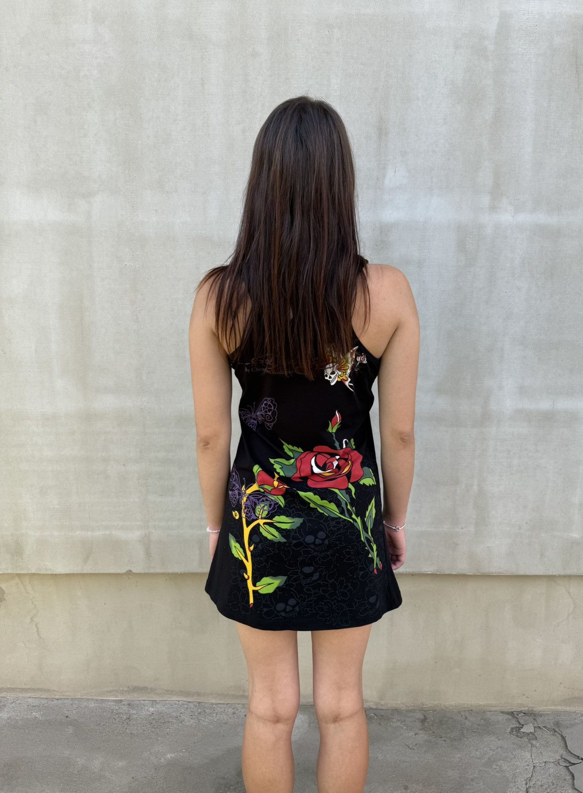Ed Hardy Ed Hardy Dress Tattoo Roses Butterflies Skull Y2K Stretch Size S / US 4 / IT 40 - 3 Thumbnail