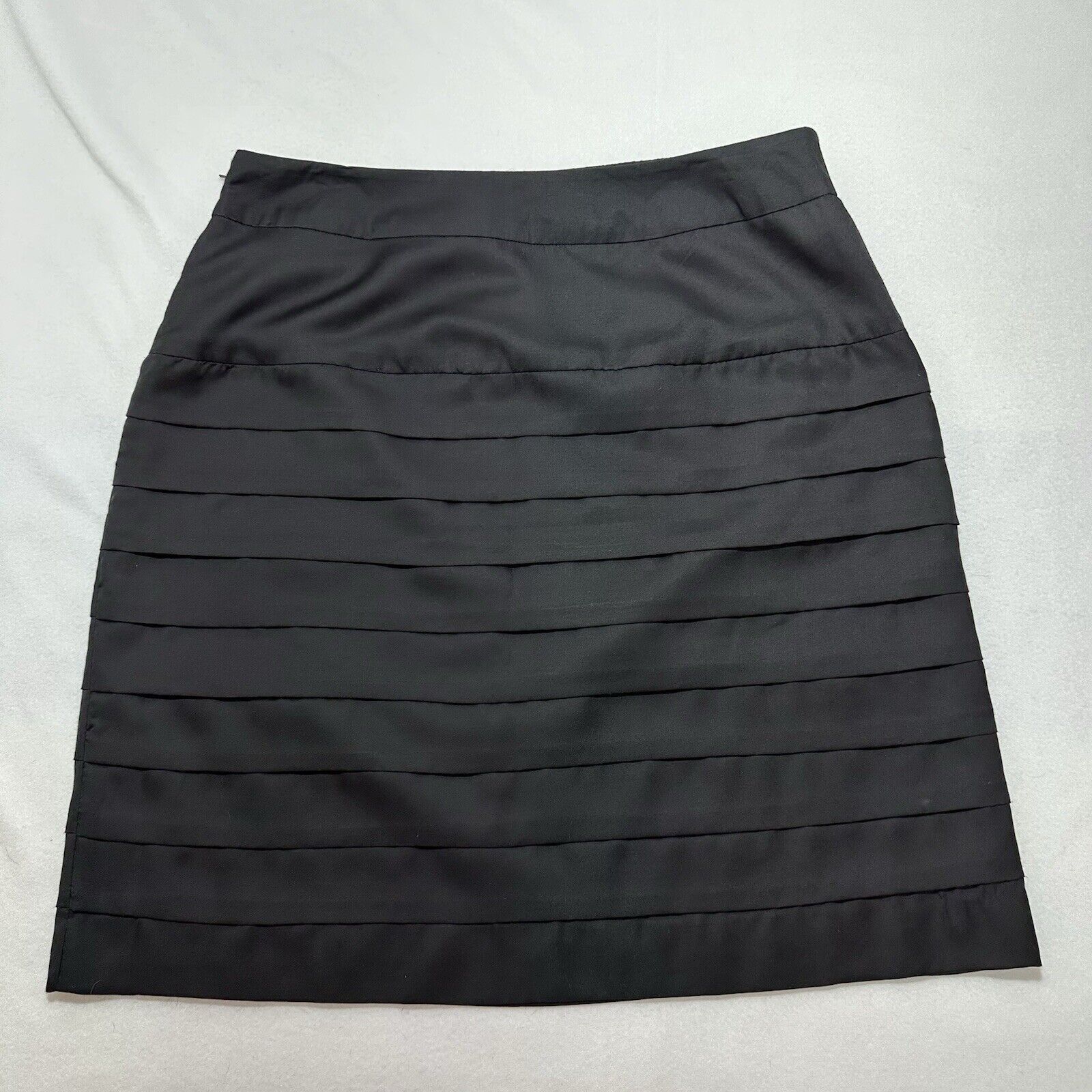 Calvin Klein NWT Calvin Klein 12 Tiered Black Straight Pencil Skirt Zip Size 34" / US 12 / IT 48 - 7 Thumbnail