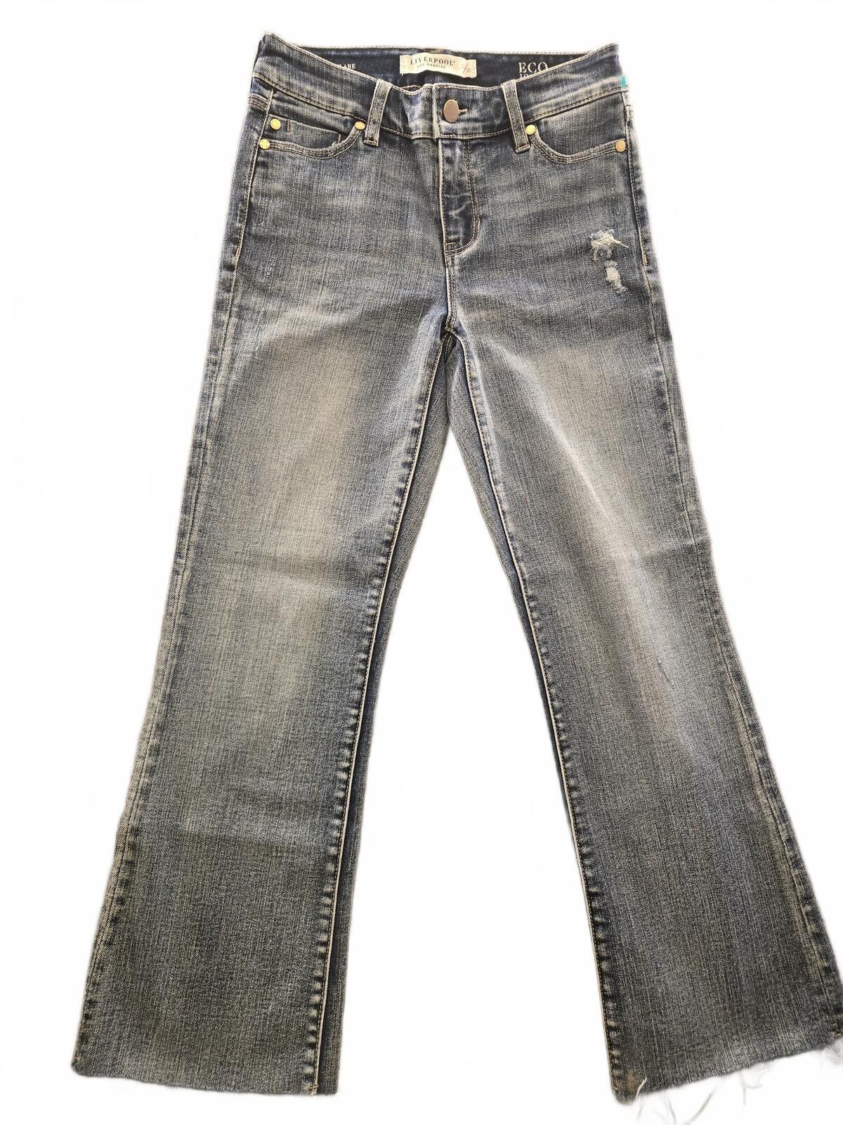 Other Liverpool Hannah High-Rise Cropped Flare Jeans Distressed Size 25" / US 0 / IT 36 - 1 Thumbnail