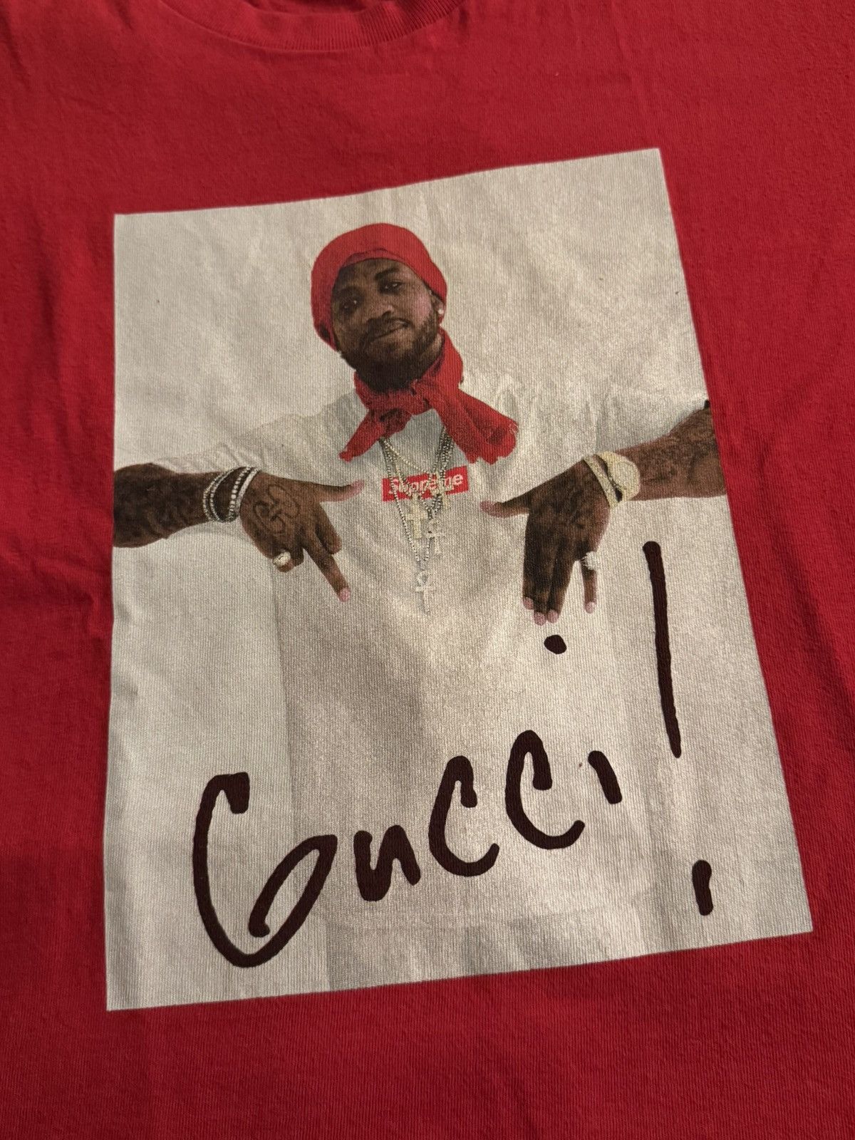 Supreme Supreme Gucci Mane Red Photo Tee Size US M / EU 48-50 / 2 - 2 Thumbnail