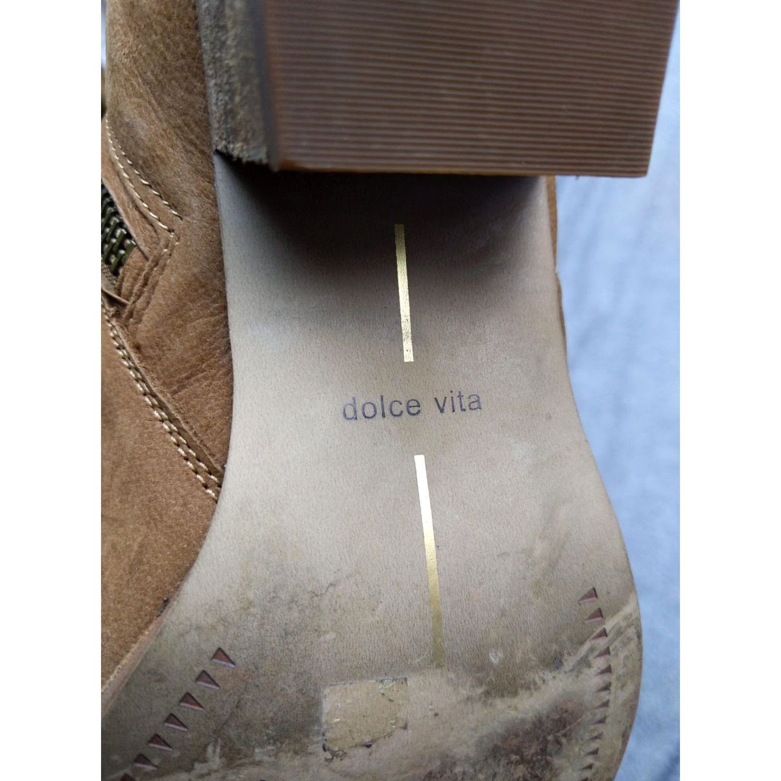 Dolce Vita Dolce Vita Boots Womens Size 8 Brown Leather Ankle Zip Block Heel Booties Size US 9 / IT 39 - 6 Thumbnail