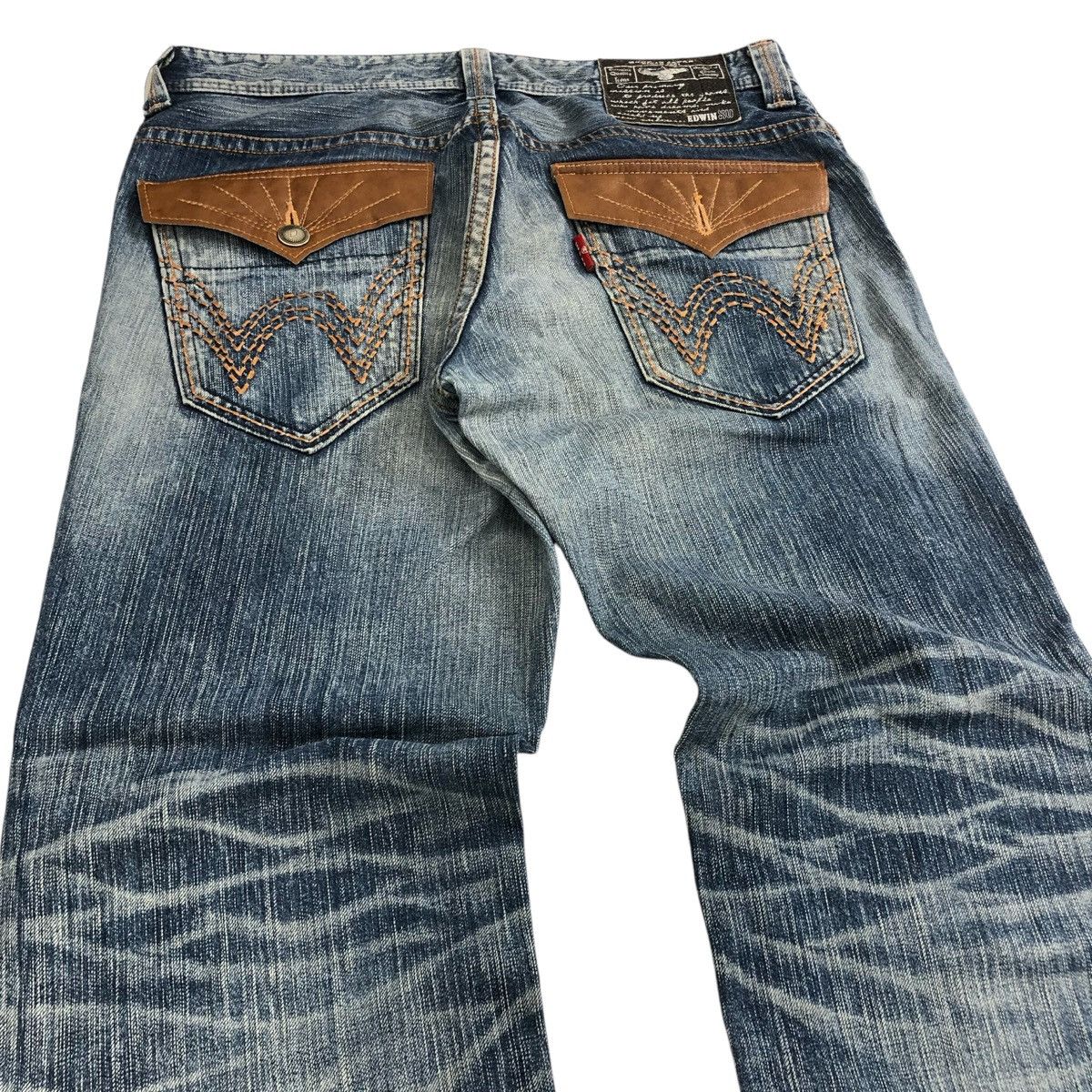 If Six Was Nine × Japanese Brand × Le Grande Bleu (L.G.B.) Vintage Edwin XV Distressed Faded Bootcut Flared Jeans Lgb Size US 37 - 3 Thumbnail