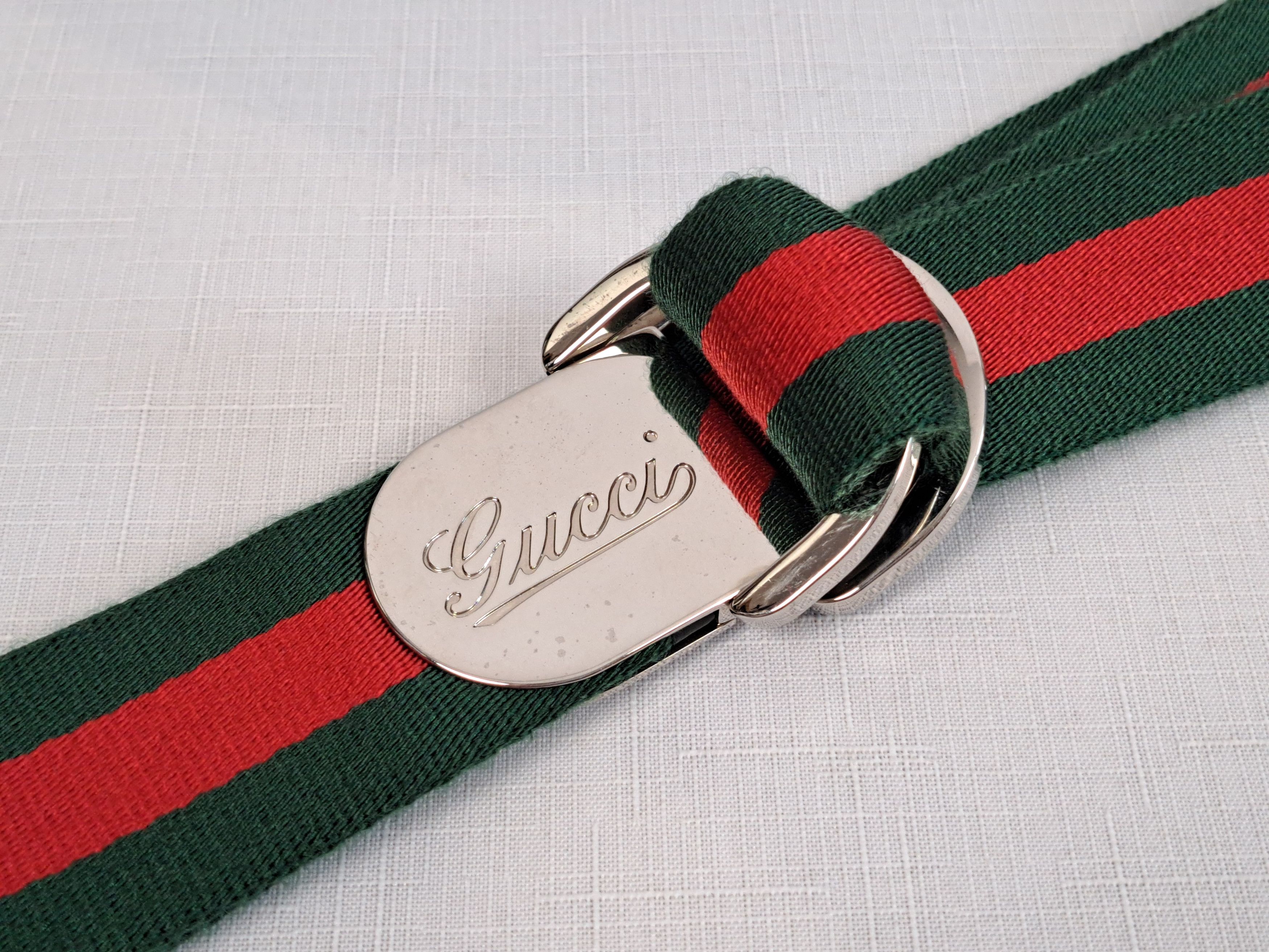 Gucci Sherry Line Web Green & Red D-Ring Webbing Belt Gucci Men main image 2