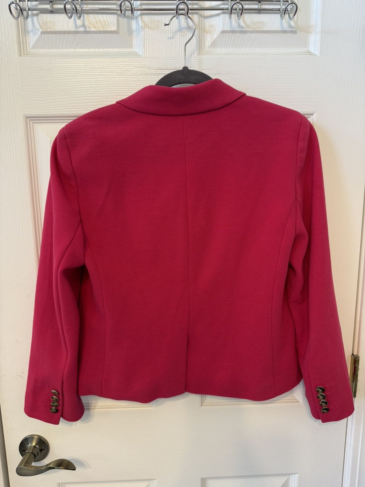 Ann Taylor Anne Taylor hot pink textured blazer single button lined Size M / US 6-8 / IT 42-44 - 7 Thumbnail