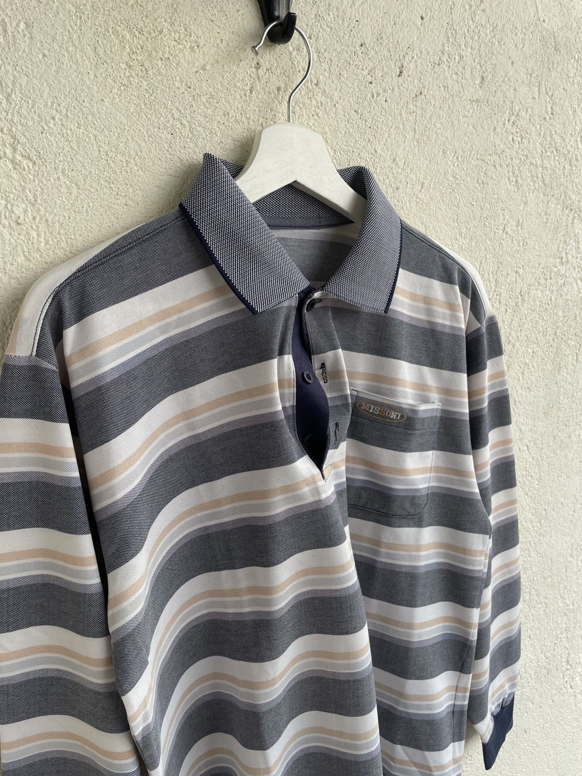 Burberry 2000s Missoni Long Polo Shirt Stripped Y2K Ysl Burberry y’s Size US L / EU 52-54 / 3 - 5 Thumbnail