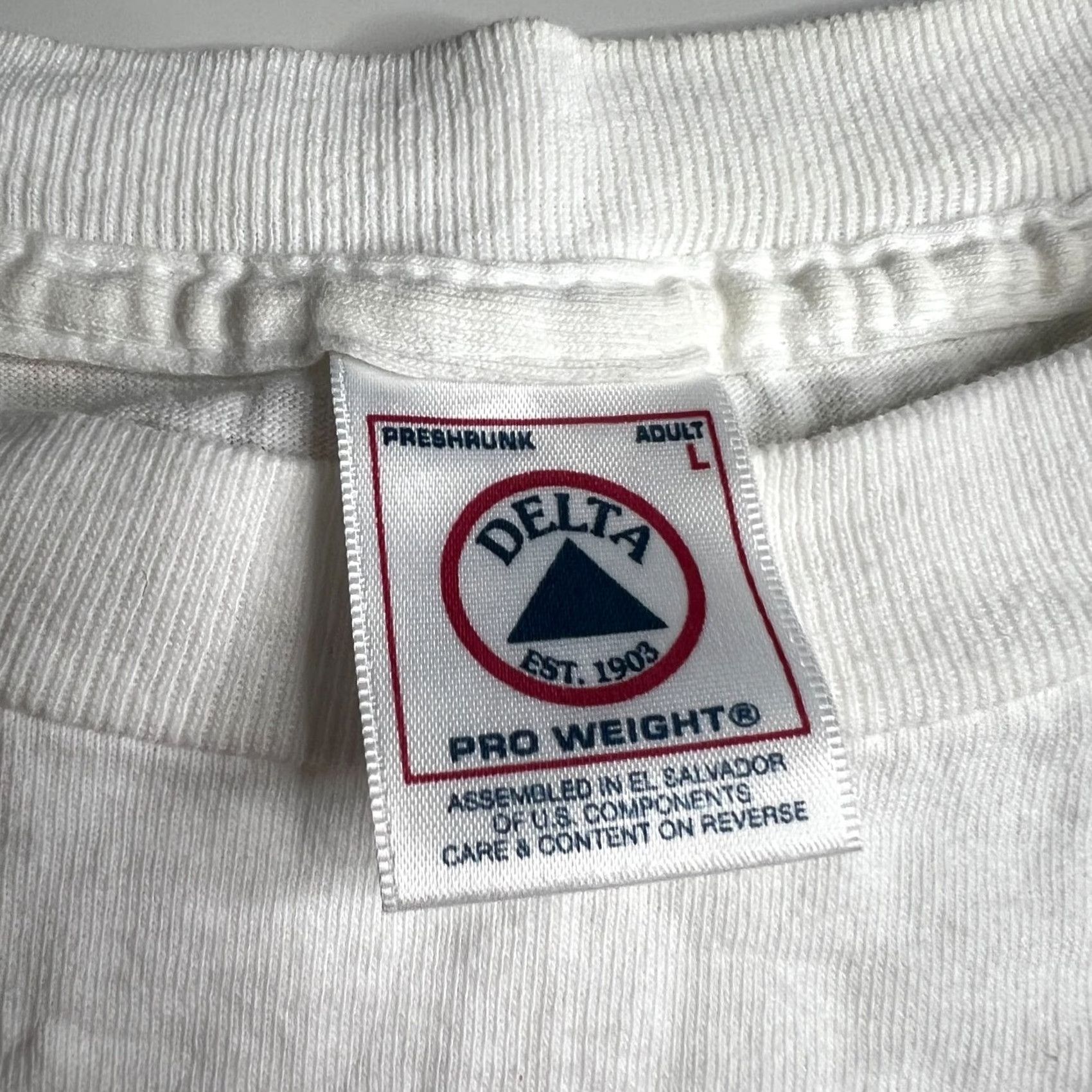 Delta VINTAGE Delta Pro Weight Gil Clark Memorial Run 2000 Long Sleeve T-Shirt Adult L White Cotton Mens Stained Size US L / EU 52-54 / 3 - 7 Thumbnail