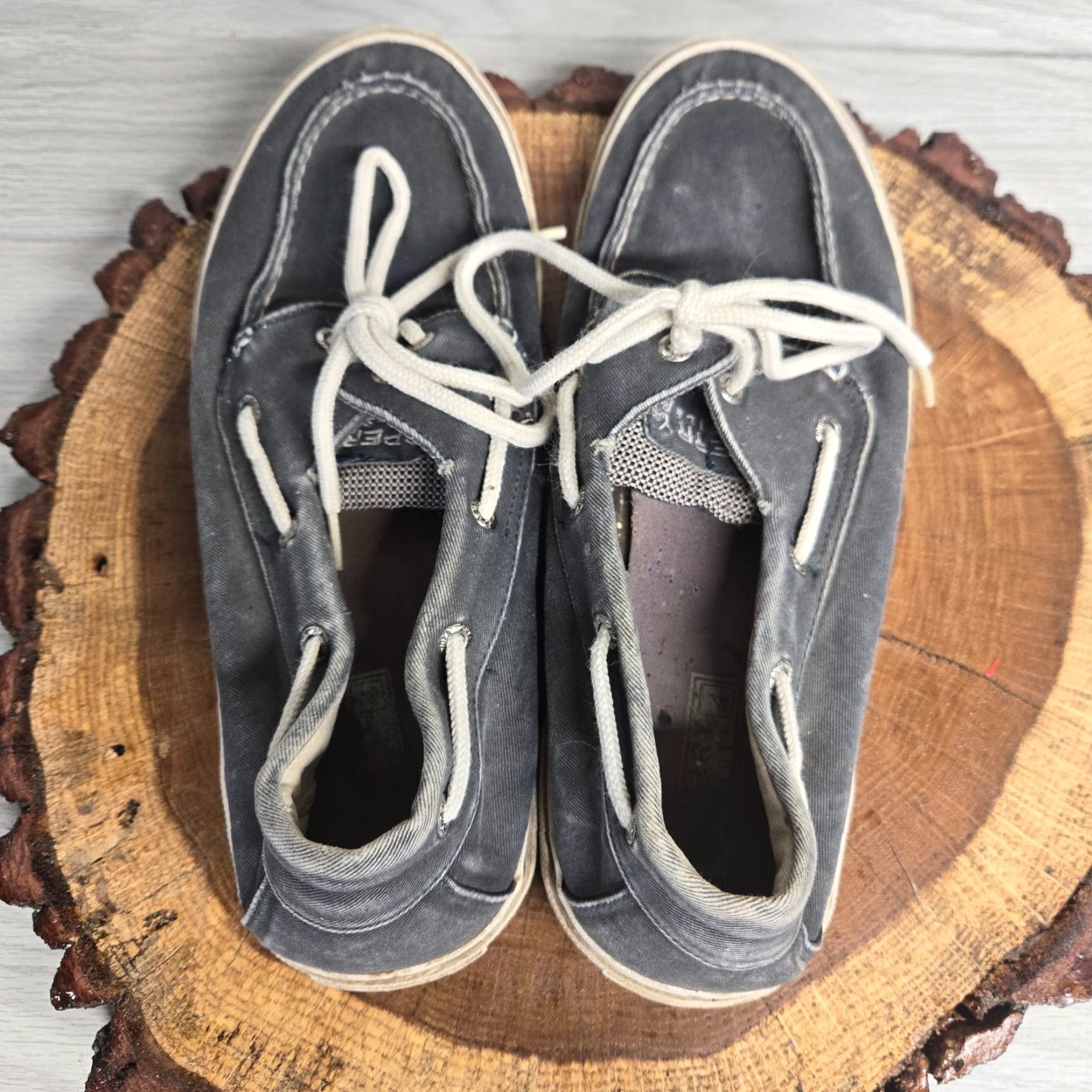 Sperry Sperry Top Sider Shoes Gray Canvas Adult Men 10.5 M Casual Sneakers Gray, White Logo Classic Modern Mens Size US L / EU 52-54 / 3 - 5 Thumbnail