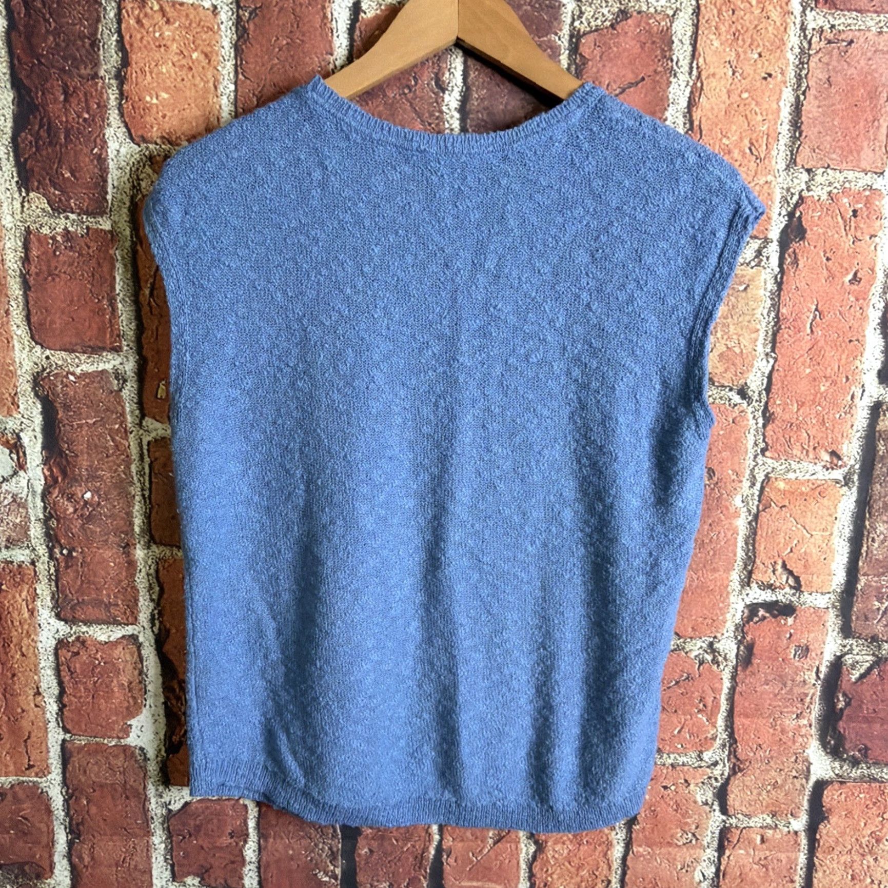 J. Jill J. Jill Knit Sleeveless Blue Womens Top M Viscose Blend Tank Shirt Size M / US 6-8 / IT 42-44 - 3 Thumbnail
