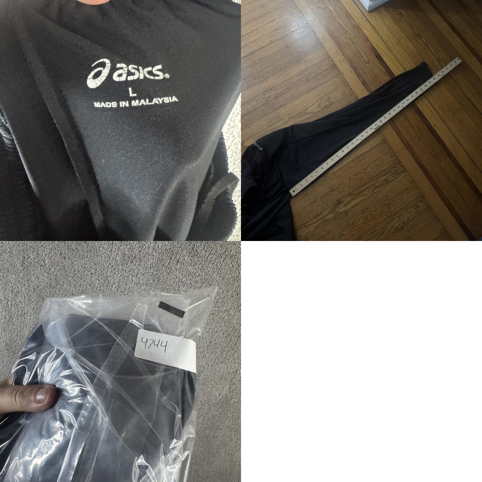 Asics ASICS Track Pants Mens L Black Knit Zip Ankle Tapered Joggers Athletic Pants Size US 33 - 9 Thumbnail