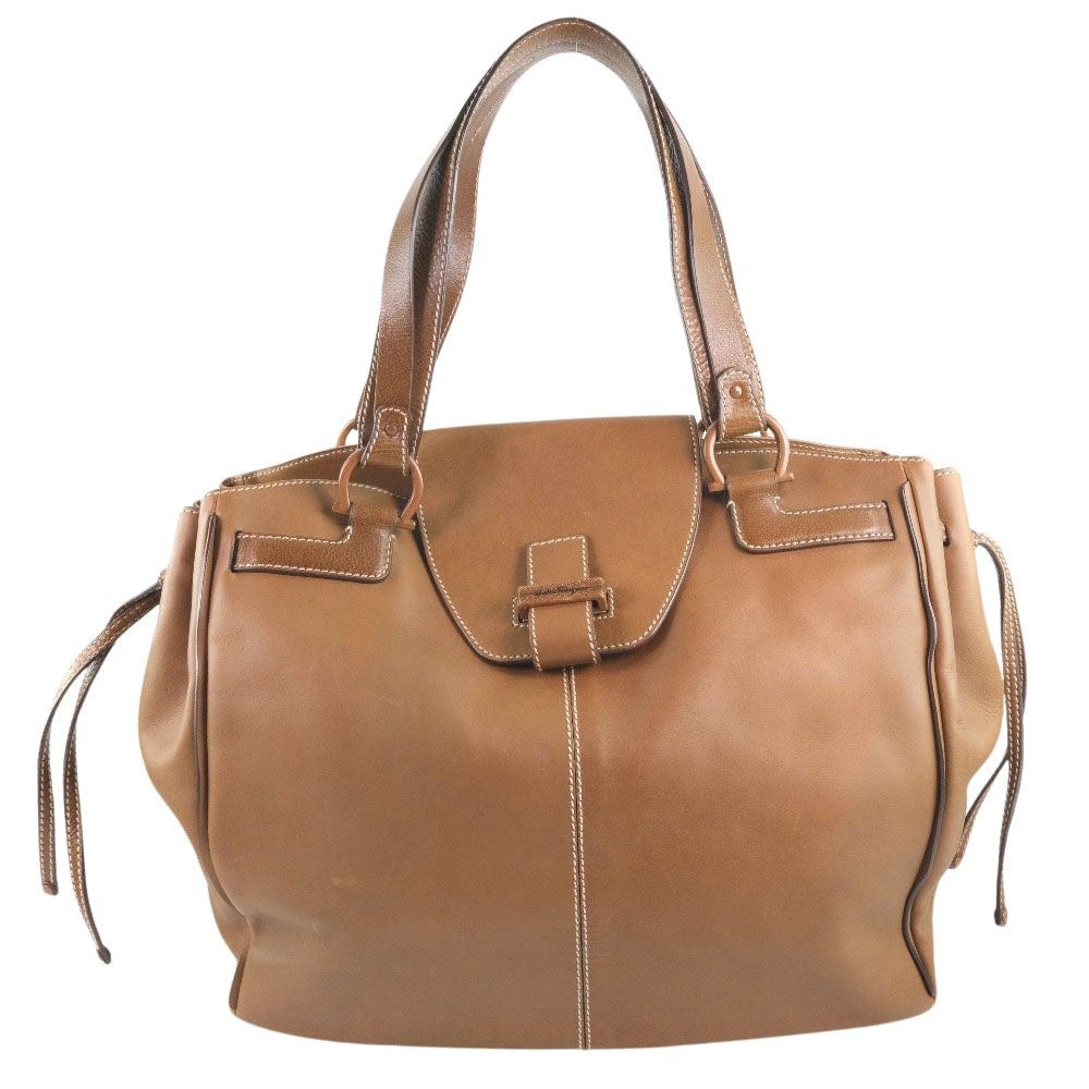 Salvatore Ferragamo Brown Leather Handbag (Pre-Owned) Size ONE SIZE - 1 Thumbnail