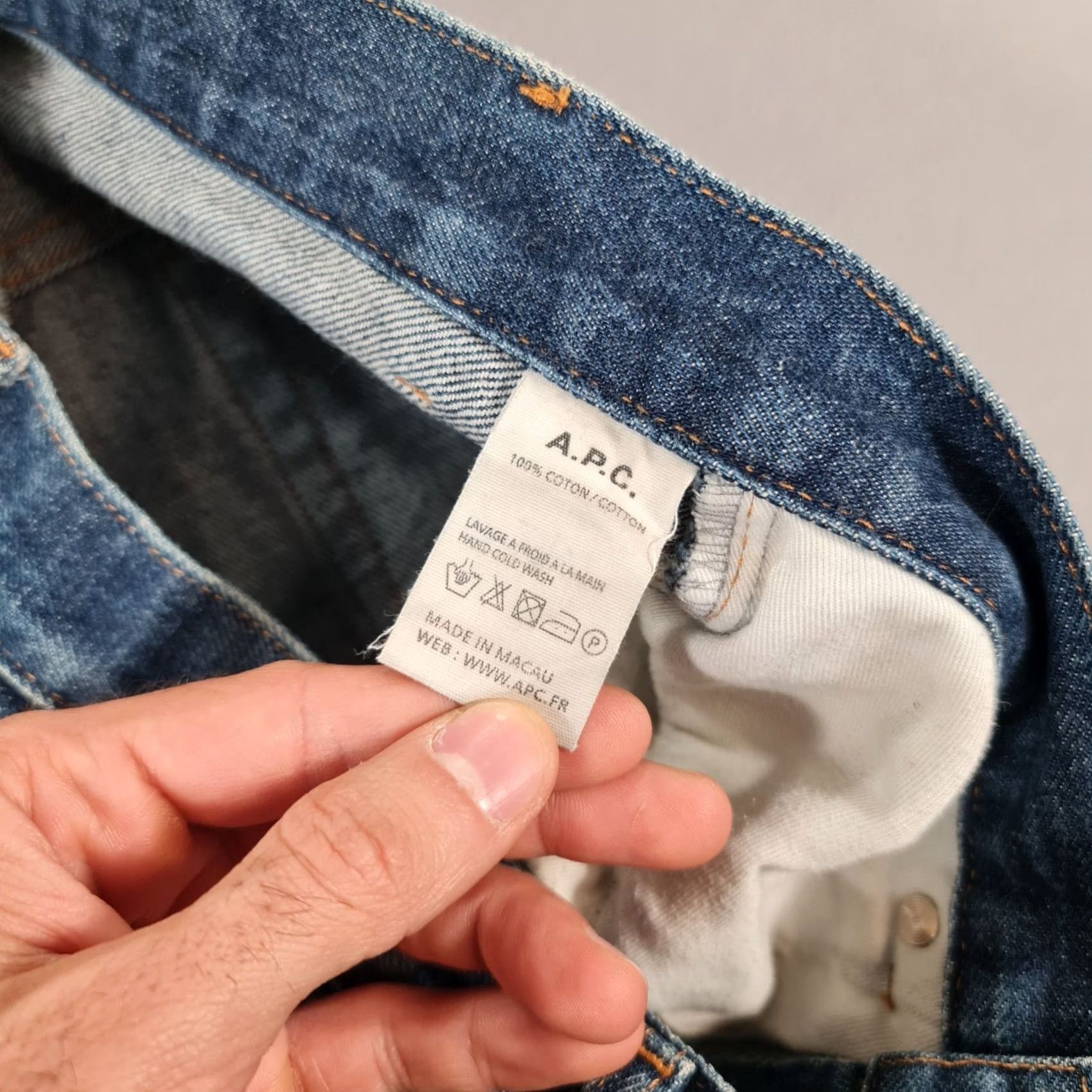 A.P.C. VINTAGE APC Jeans Blue W29 L32 Selvedge Petit Standard Denim Straight Leg Mens Size US 29 - 7 Thumbnail