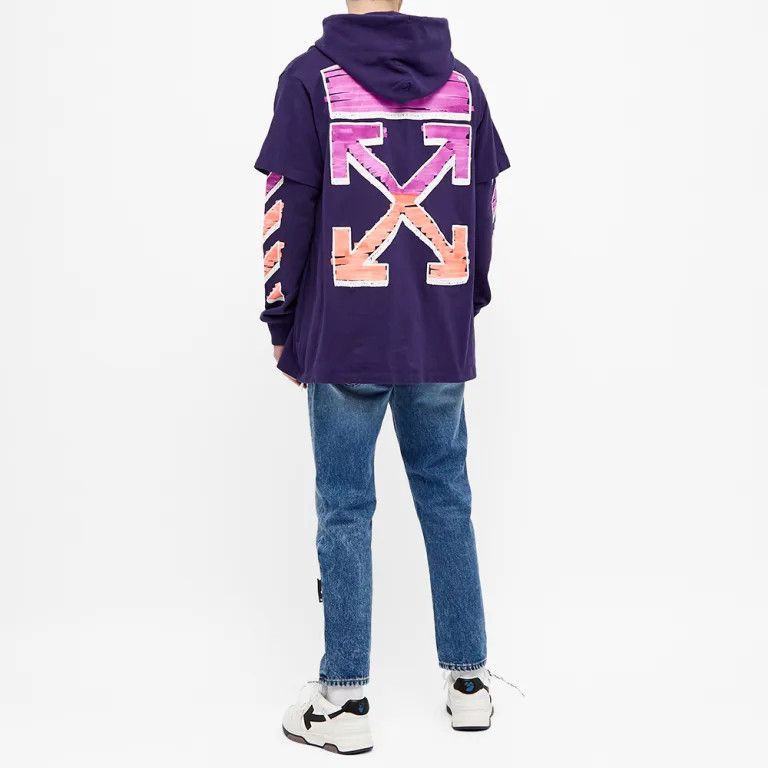 Off-White Blue Marker Arrows Oversized Layered Tee Hoodie Size US XS / EU 42 / 0 - 3 Thumbnail