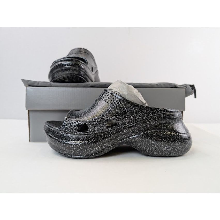 Balenciaga × Crocs o1rshd1 Q:2 / Pool Slide Slipper Sandals in Black Size US 8 / IT 38 - 21 Thumbnail