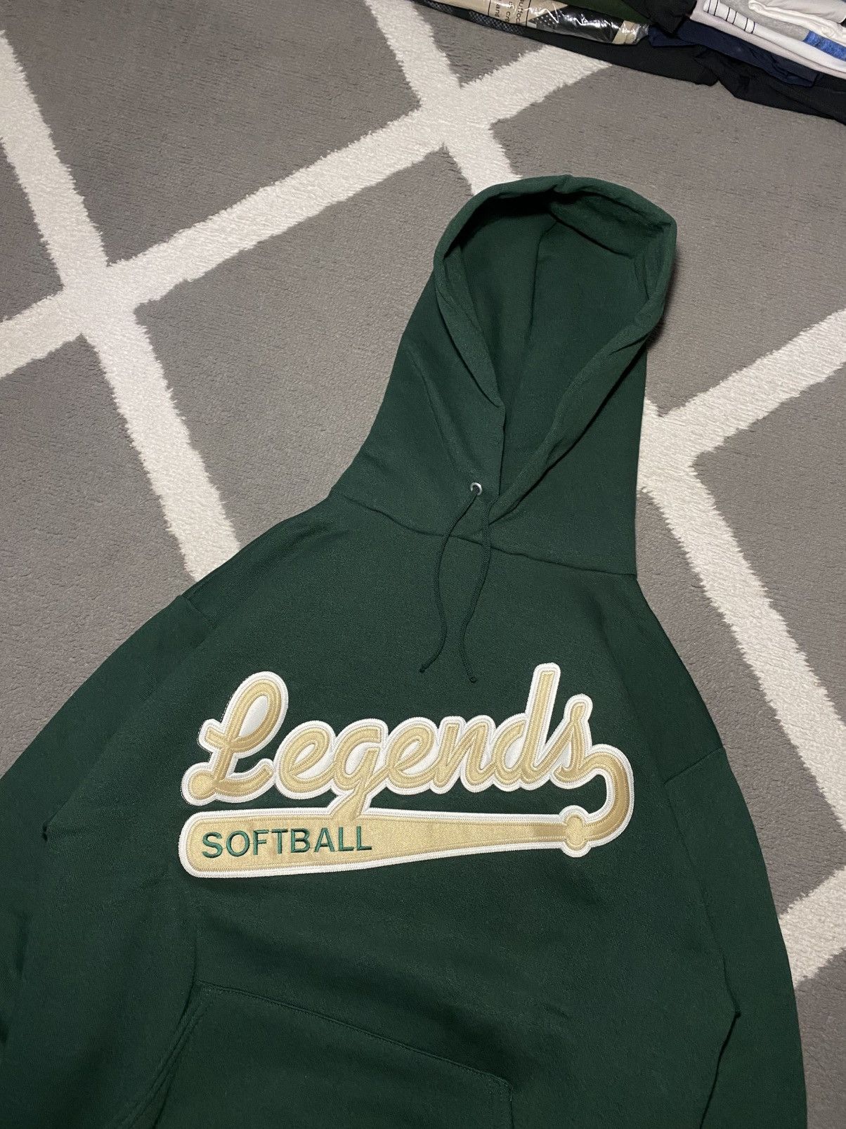 Jerzees × Vintage Vintage 00’s Y2K Jerzees basic bottle green Hoodie Size M / US 6-8 / IT 42-44 - 4 Thumbnail